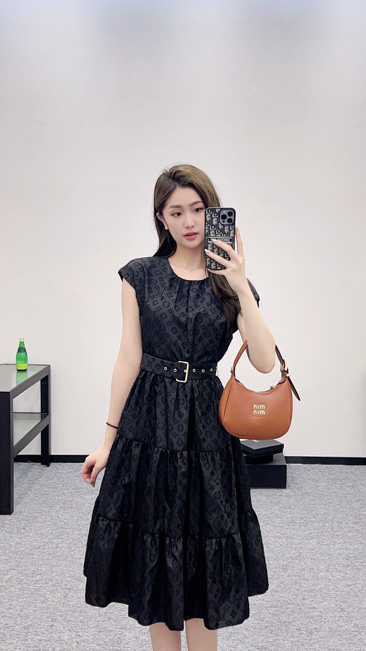 L 25 new arrival Belt sleeveless dress