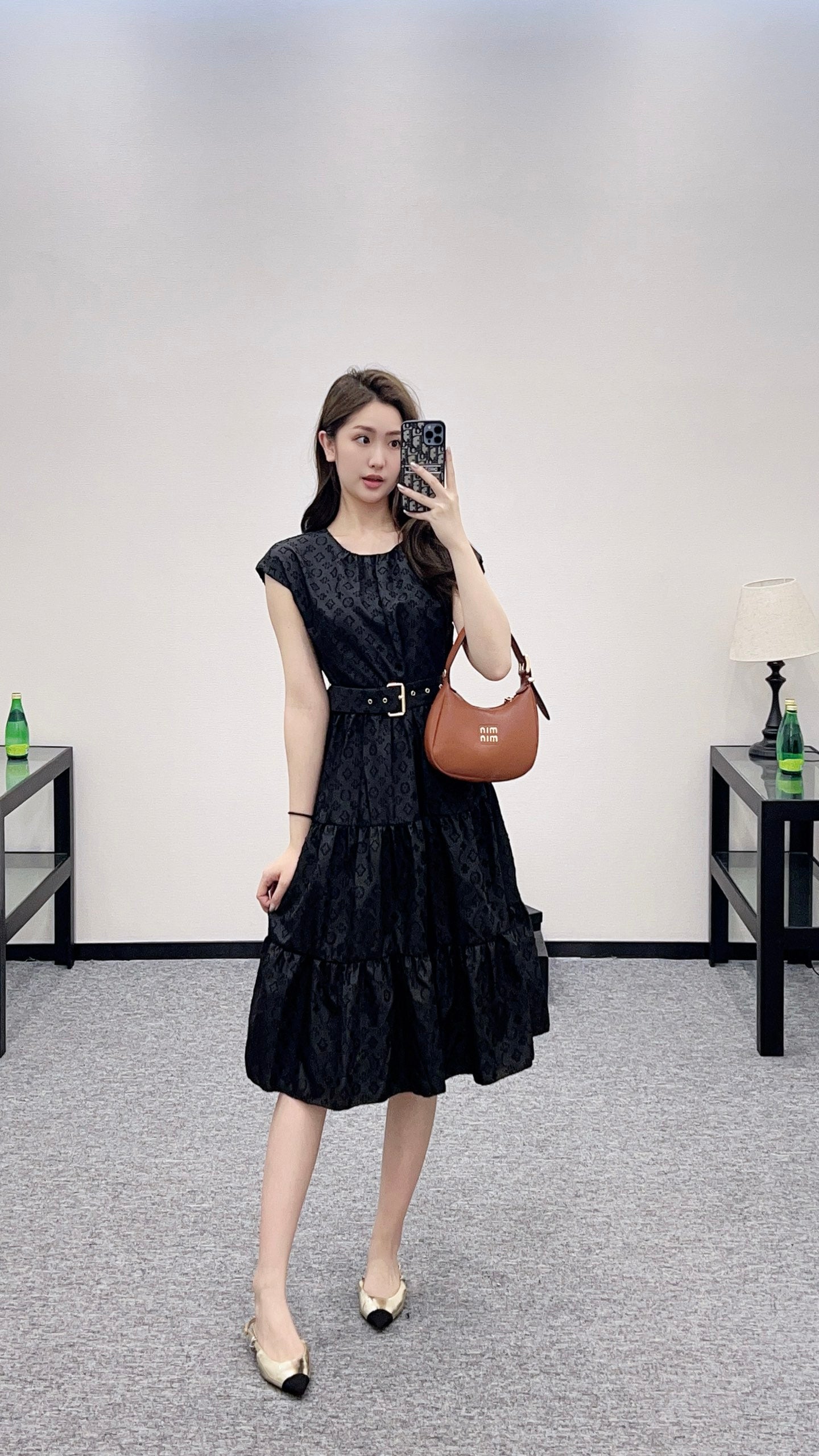 L 25 new arrival Belt sleeveless dress