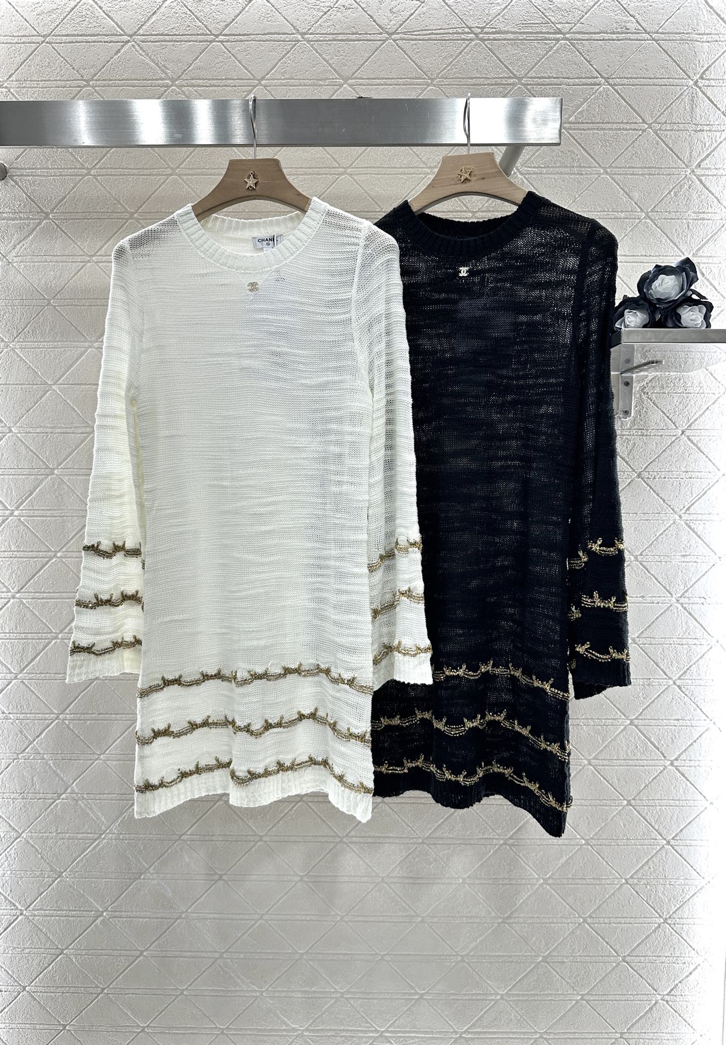 C 2025 new product Embroidered knitted dress