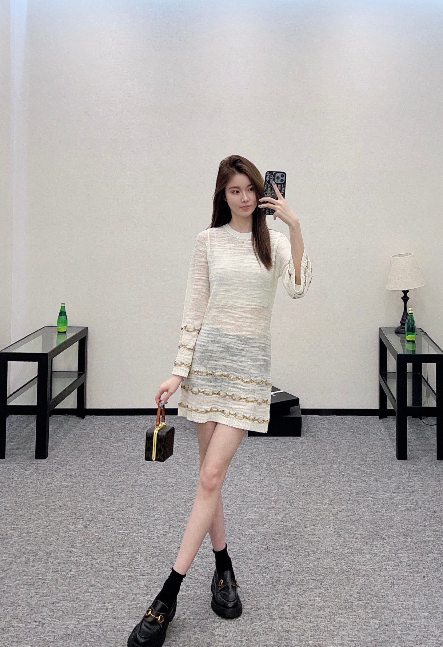 C 2025 new product Embroidered knitted dress