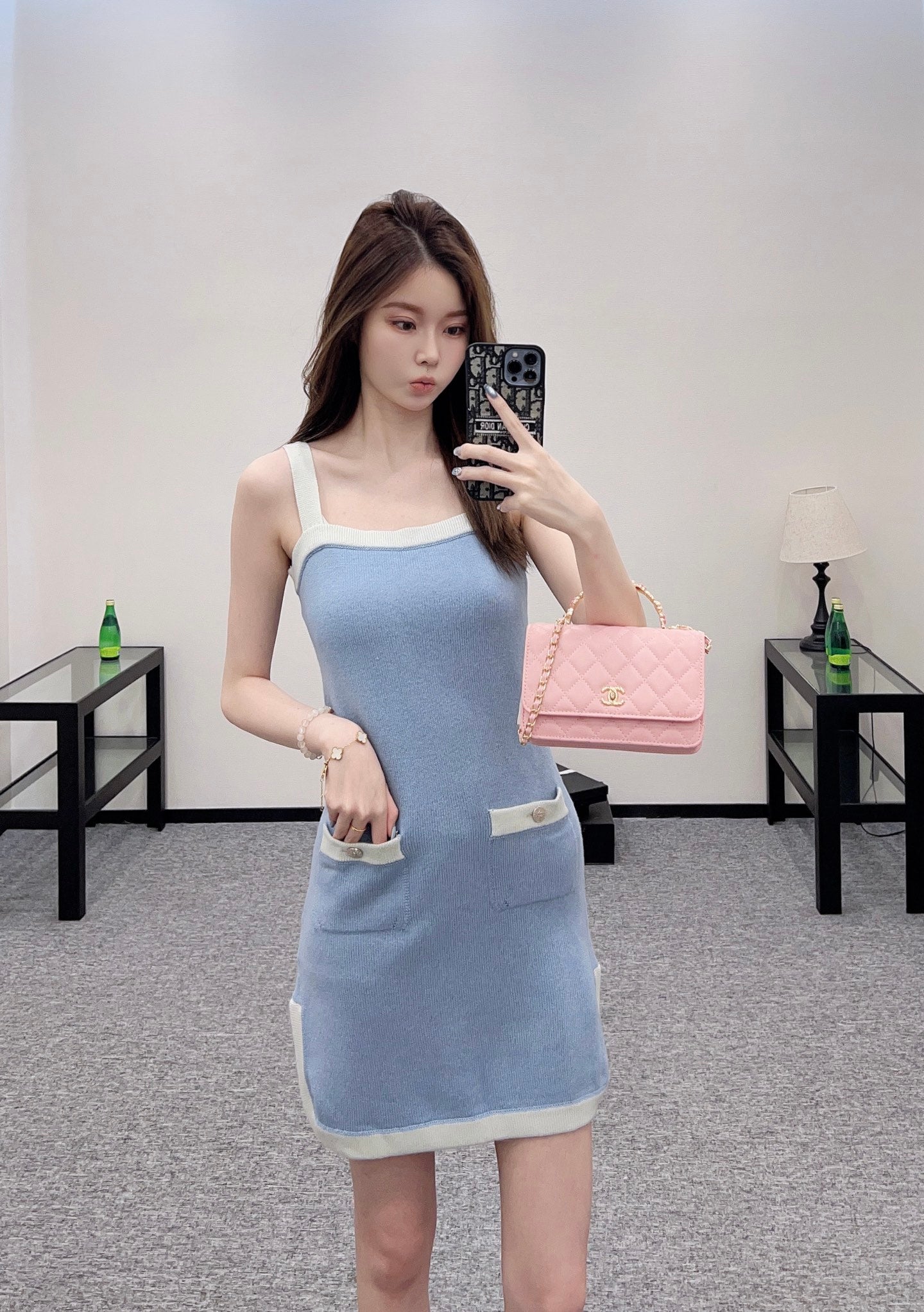 C 2025 new product Knitted suspender skirt