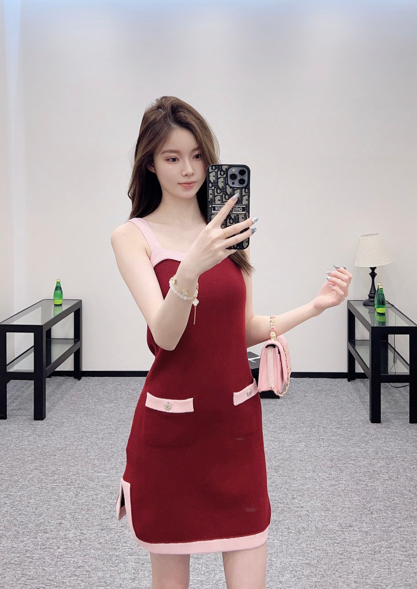 C 2025 new product Knitted suspender skirt