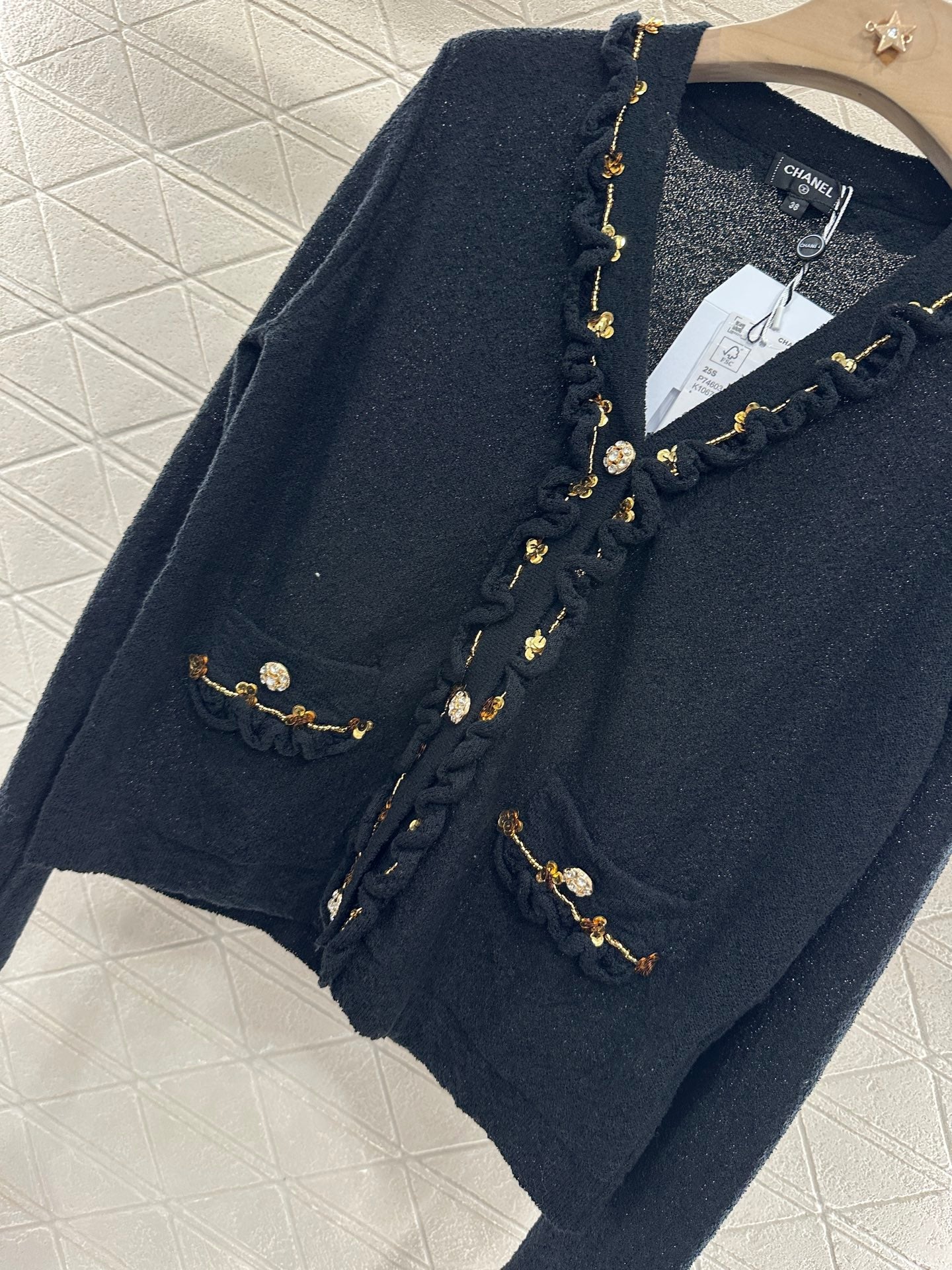 C 2024 new product Beaded knitted cardigan