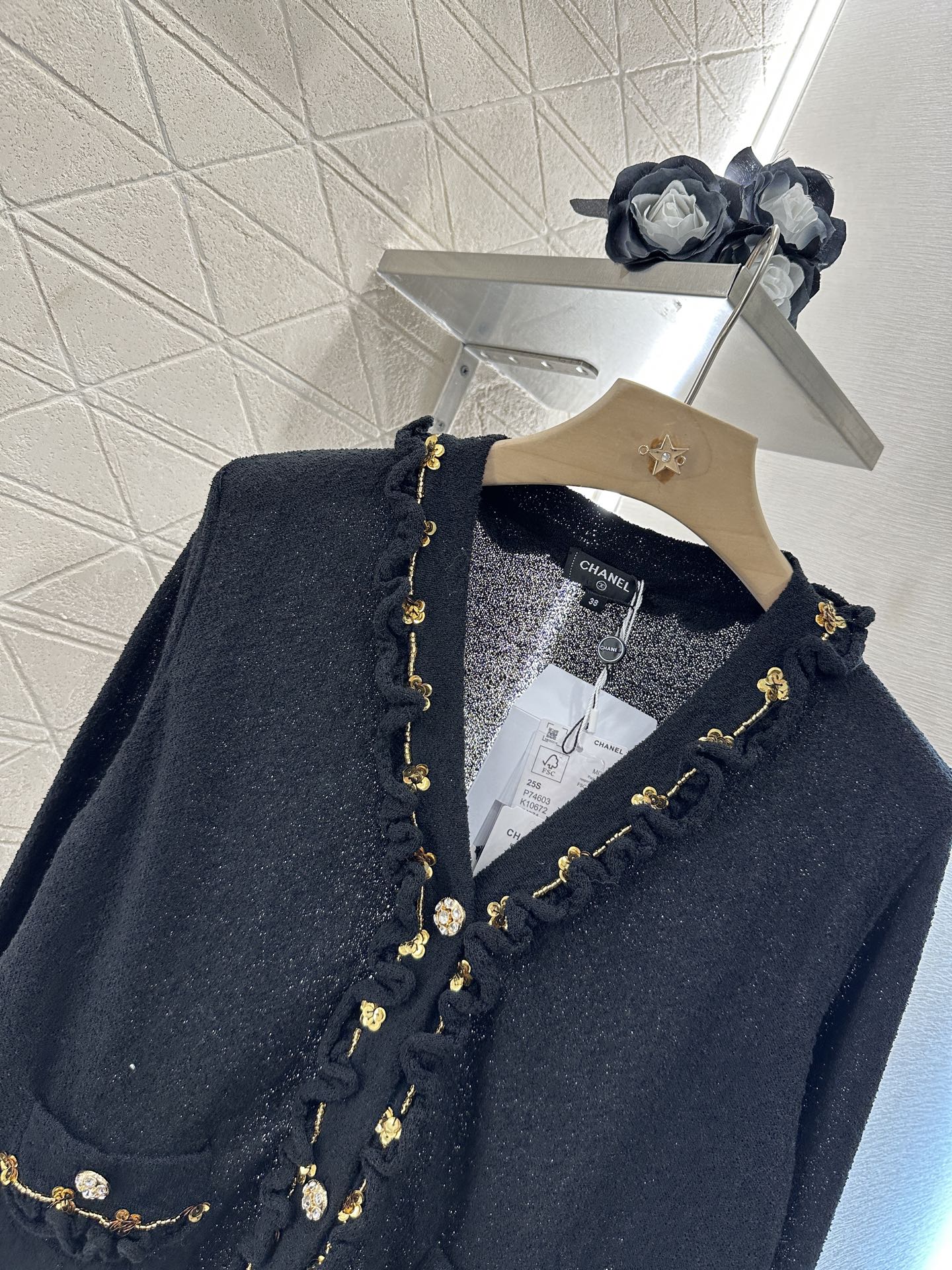 C 2024 new product Beaded knitted cardigan