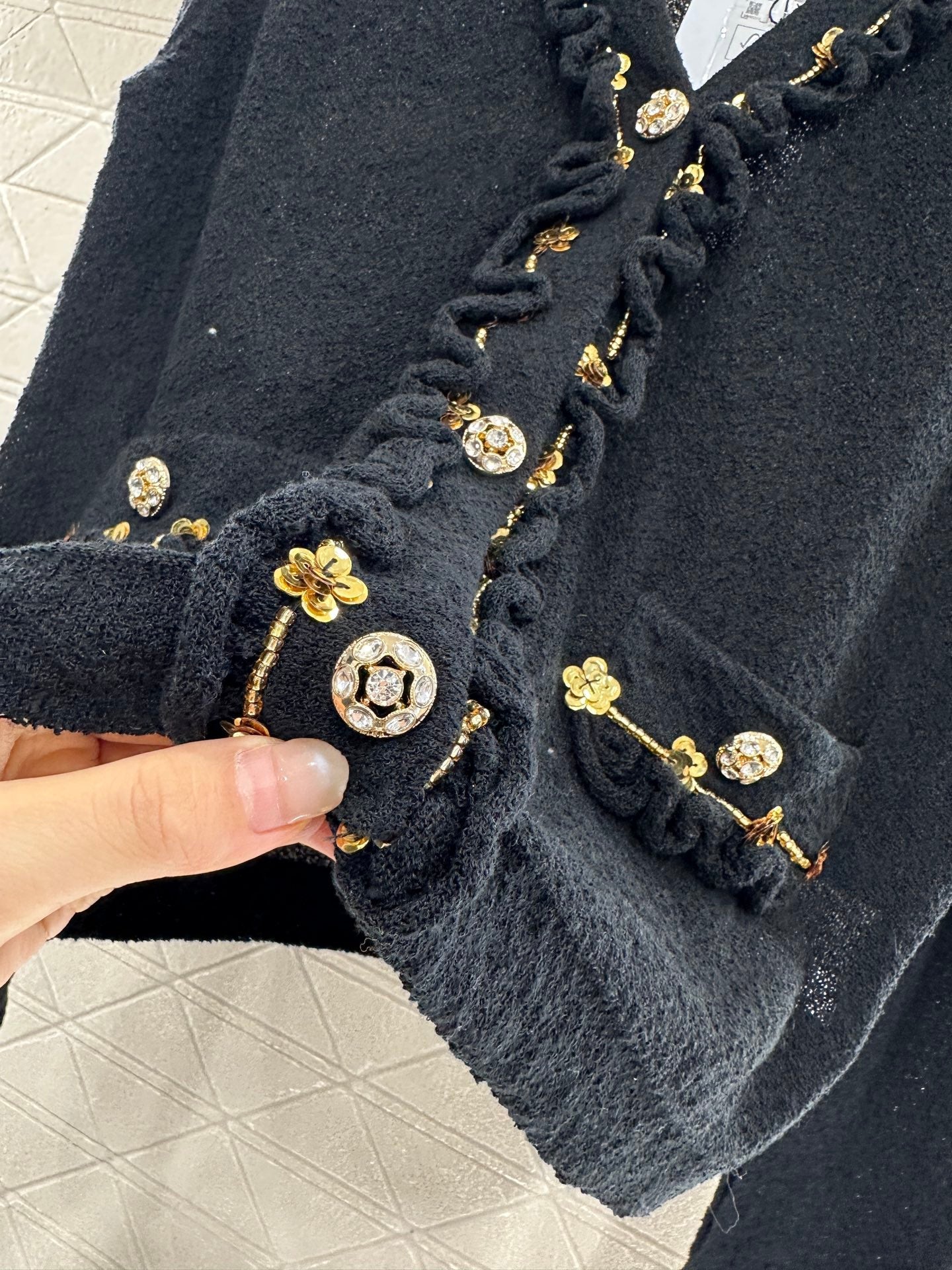 C 2024 new product Beaded knitted cardigan