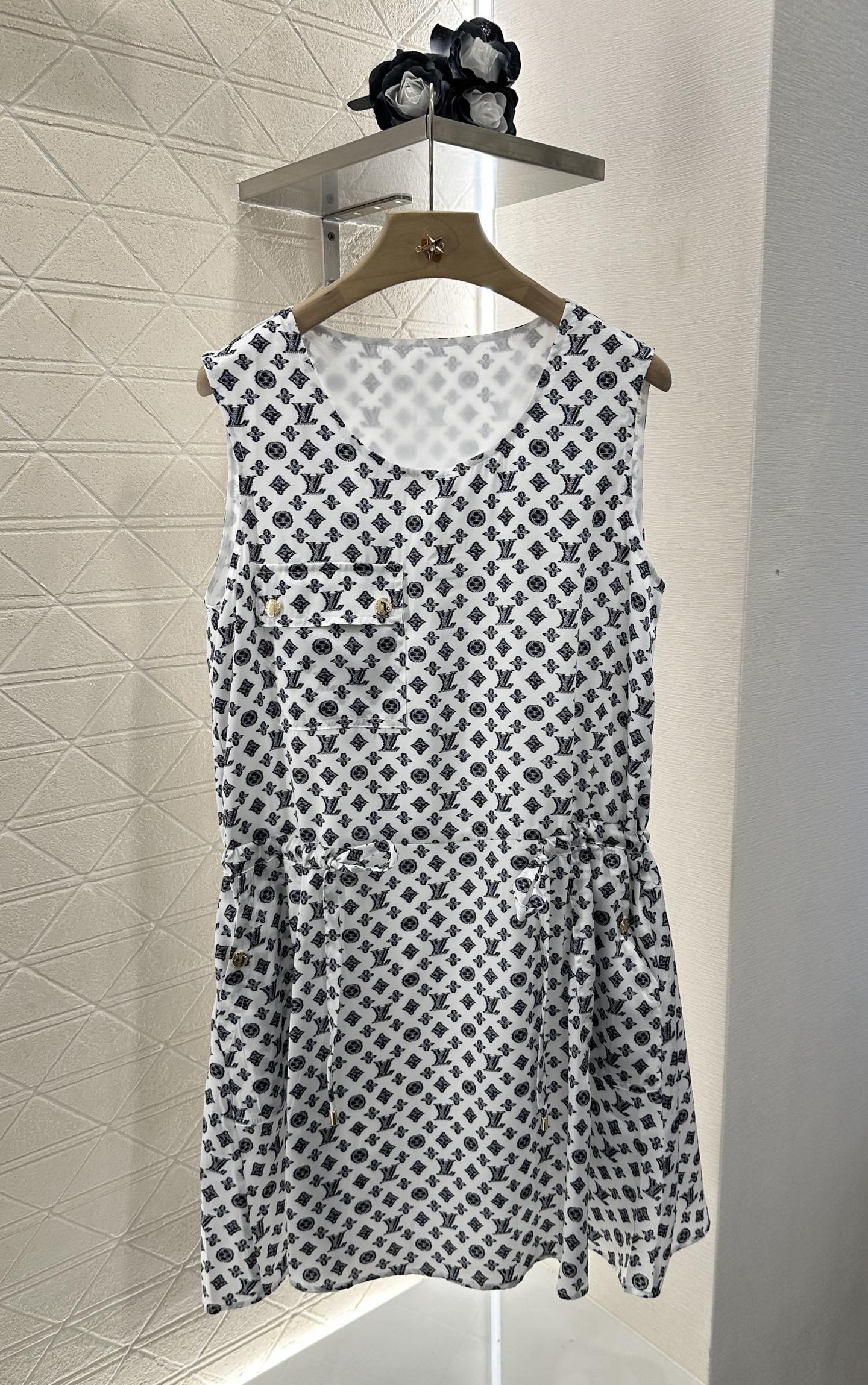 L 2025 new product Drawstring vest dress