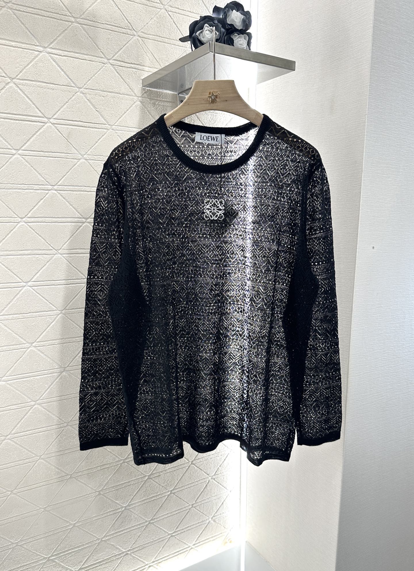 Lo 2025 new product Hollow knitted long sleeves