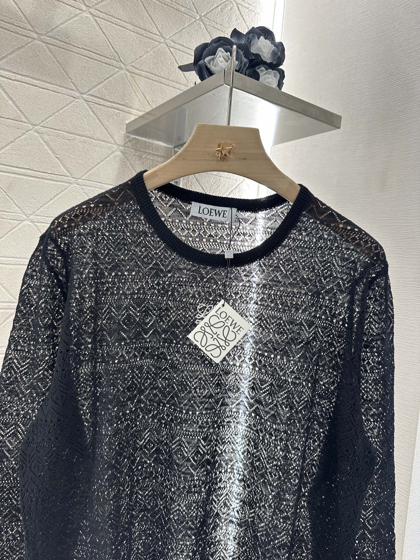 Lo 2025 new product Hollow knitted long sleeves