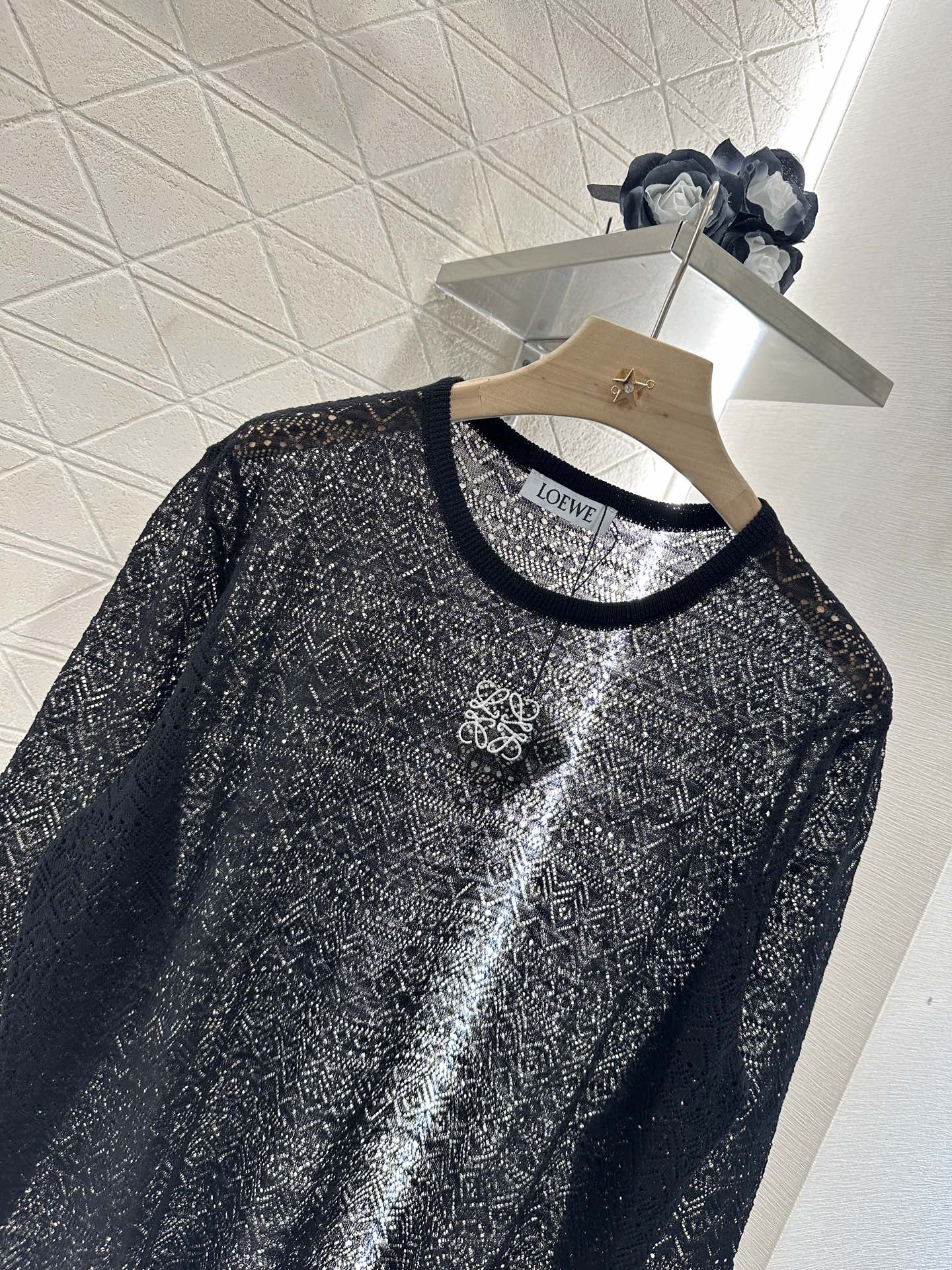 Lo 2025 new product Hollow knitted long sleeves