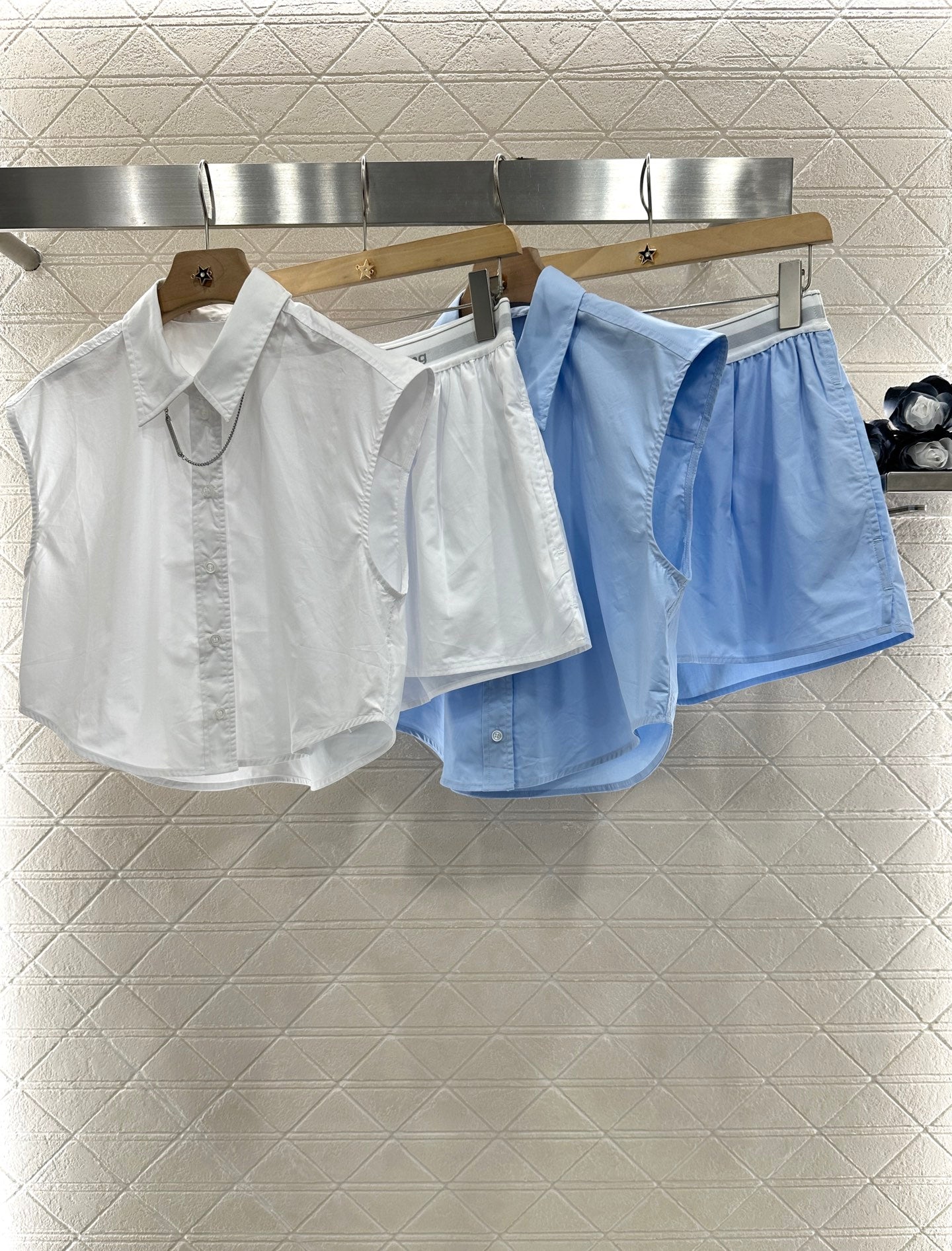 Al 2025 new product Sleeveless shirt and shorts set