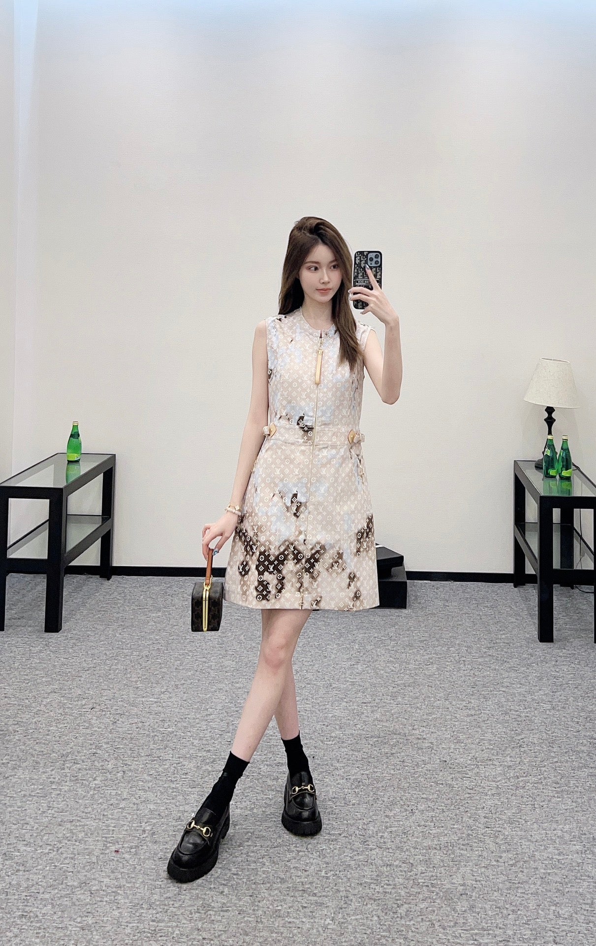 L 2025 new product Printed gradient vest dress