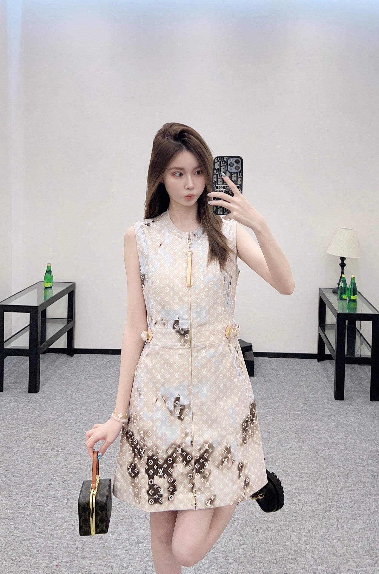 L 2025 new product Printed gradient vest dress