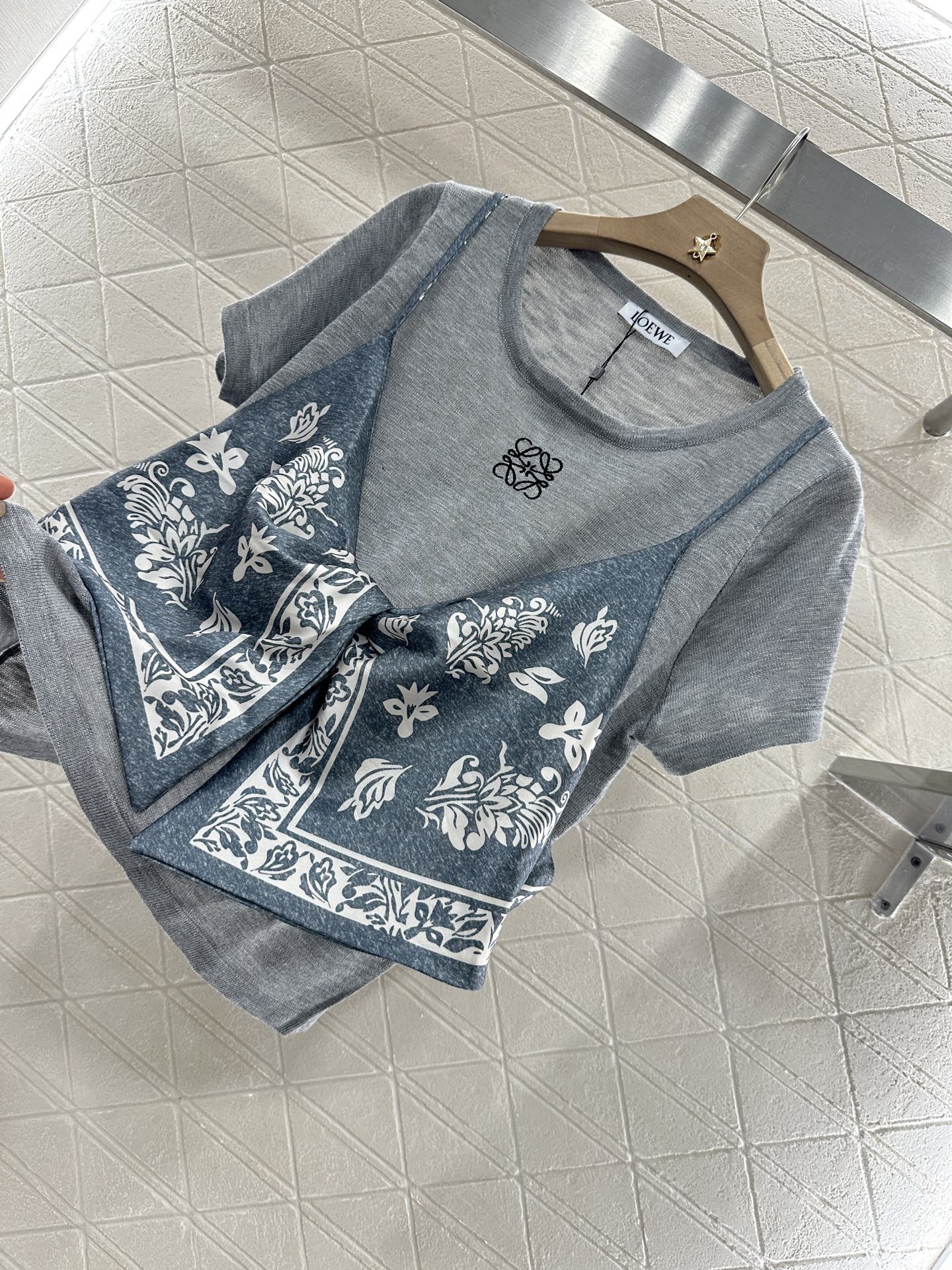 LO 2025 new product Printed knitted top