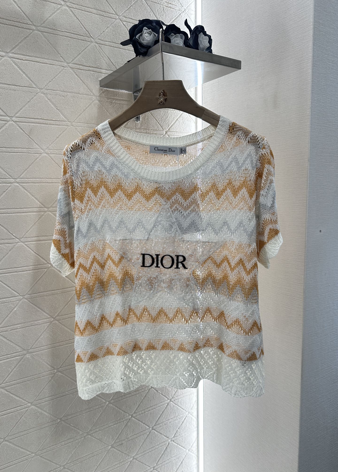 D 2025 new products Embroidered knitted top