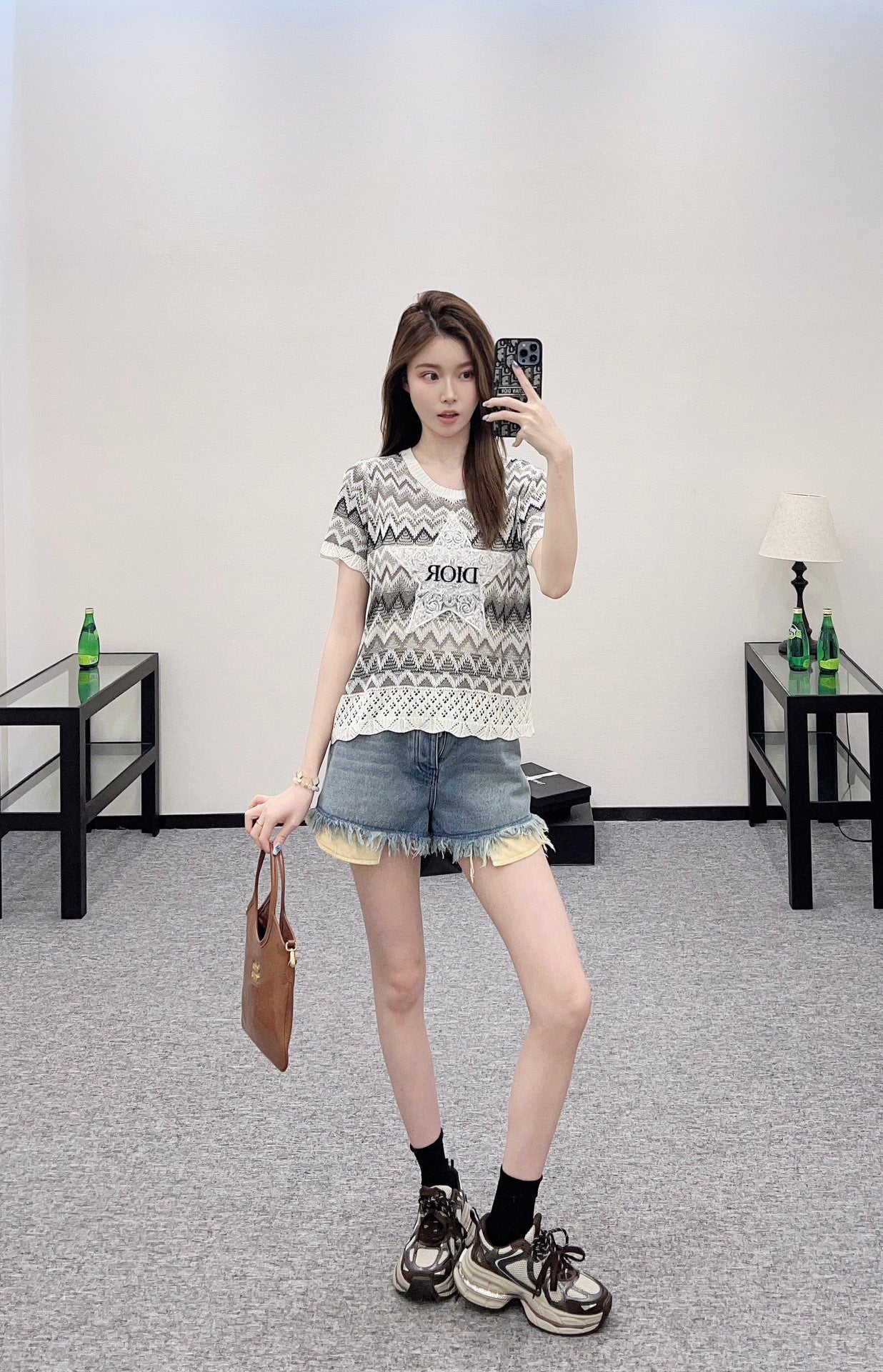 D 2025 new products Embroidered knitted top