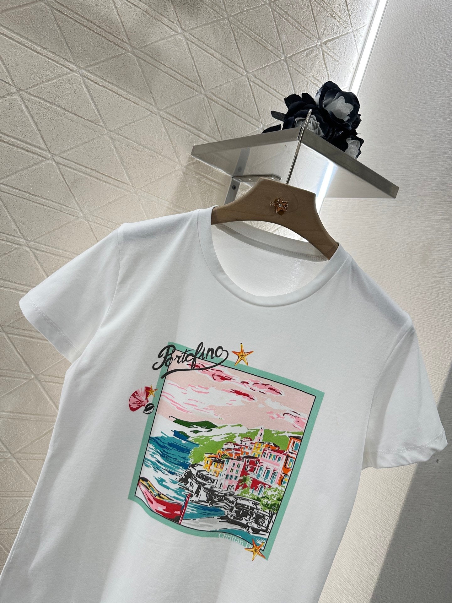 D 2025 nouveau produit T-shirt col rond imprimé