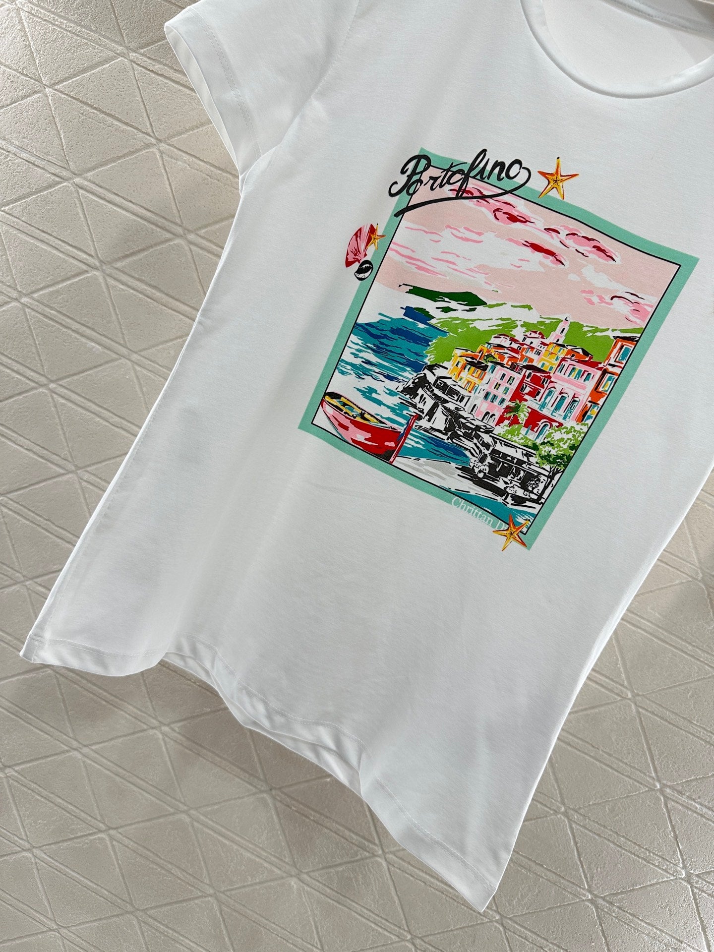 D 2025 nouveau produit T-shirt col rond imprimé