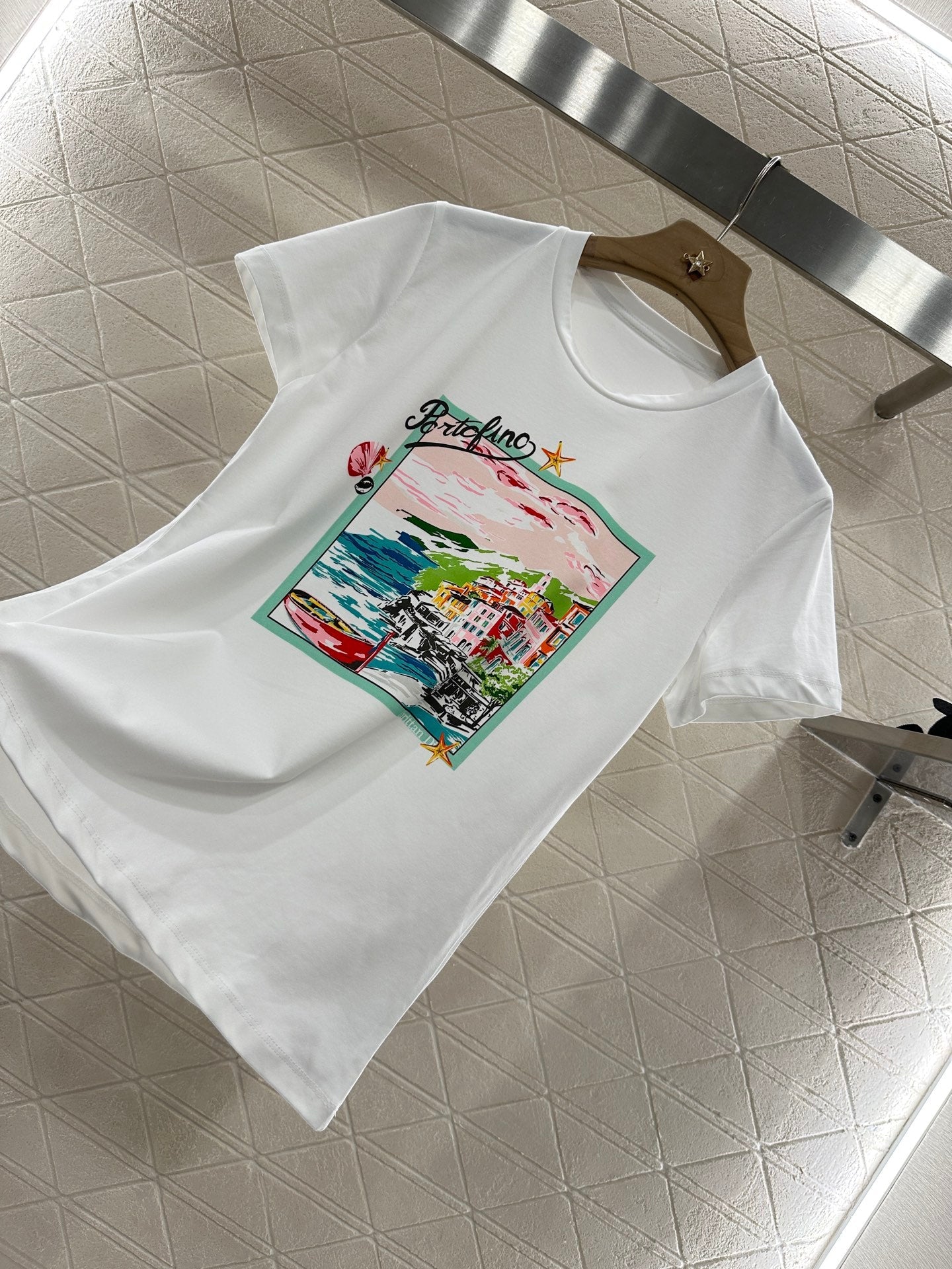 D 2025 nouveau produit T-shirt col rond imprimé