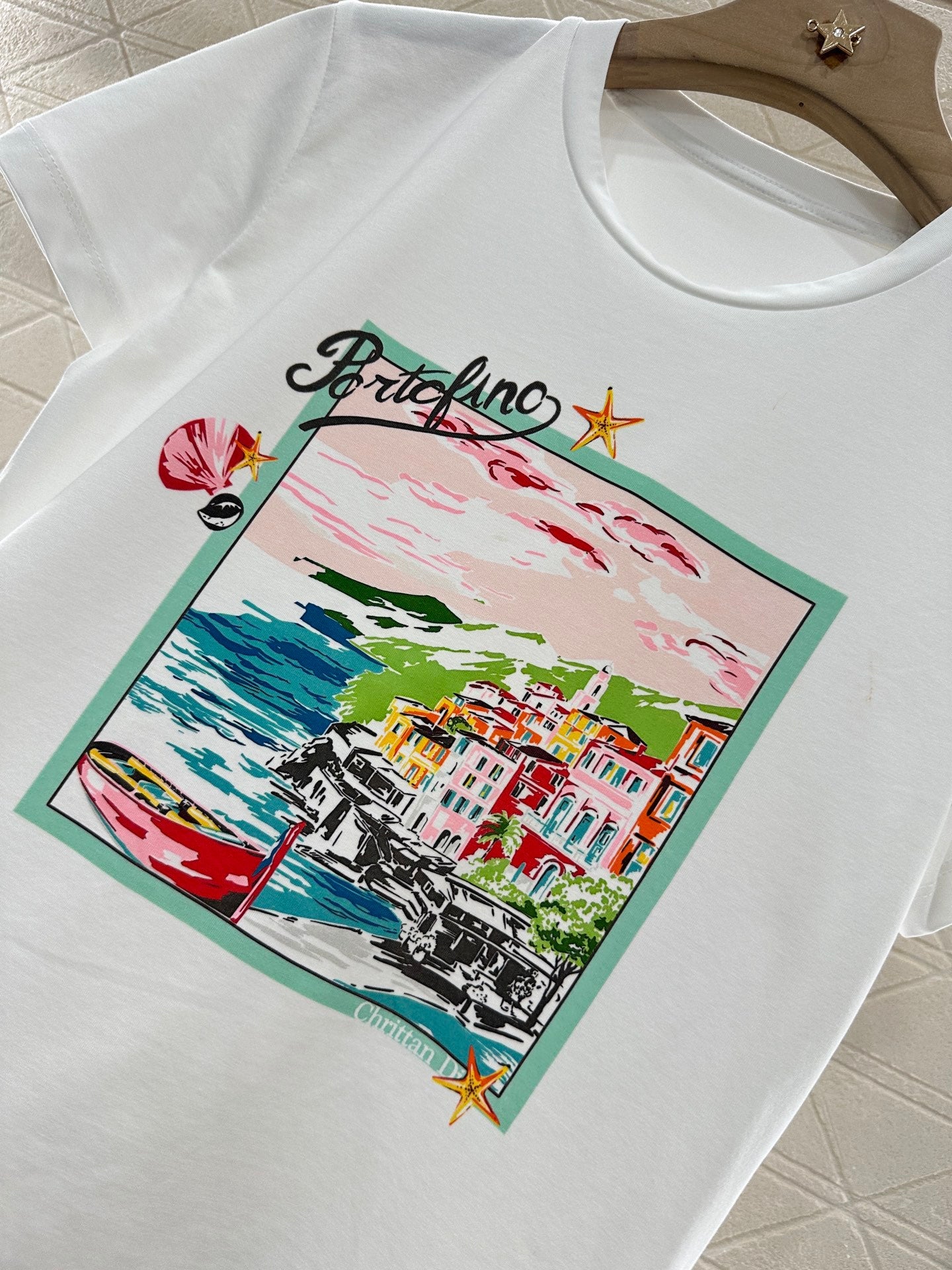 D 2025 nouveau produit T-shirt col rond imprimé