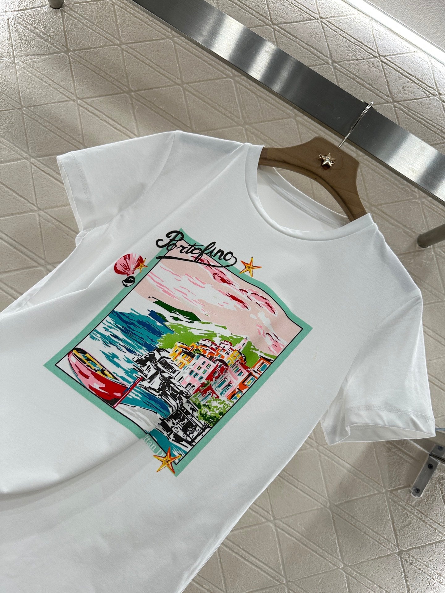 D 2025 nouveau produit T-shirt col rond imprimé