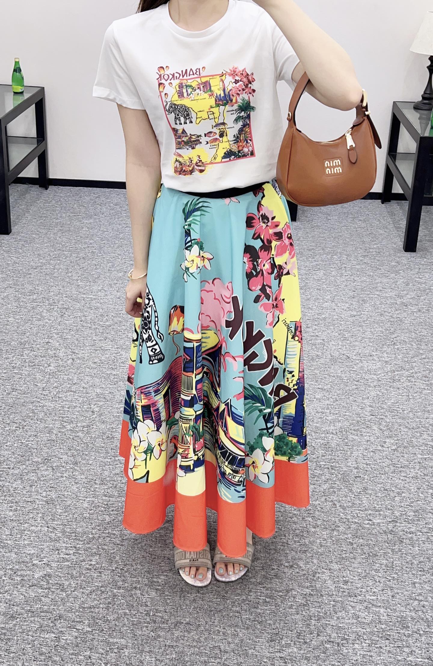D 2025 new product Printed skirt