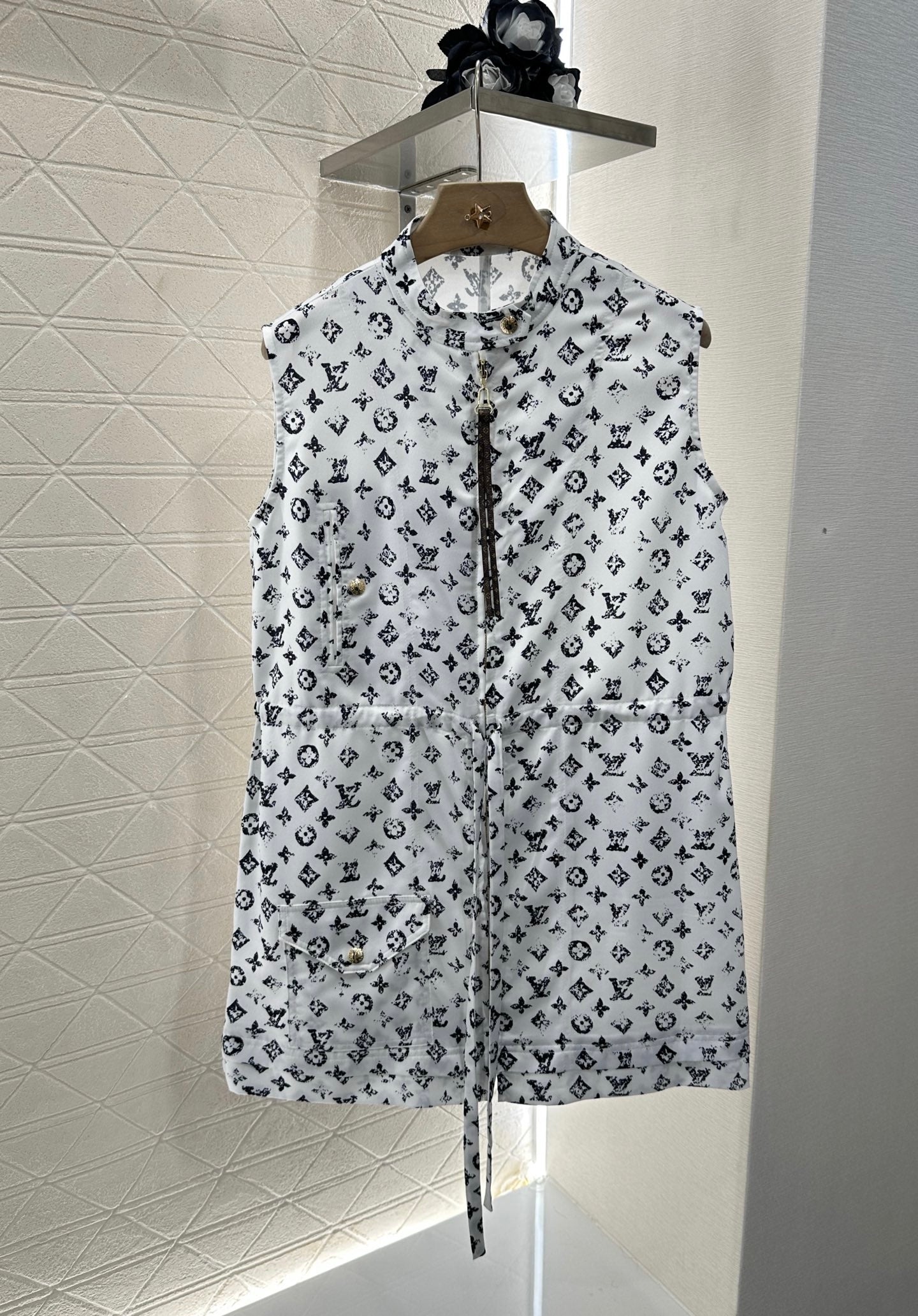 L New Arrival Zippered Printed Vest Dress