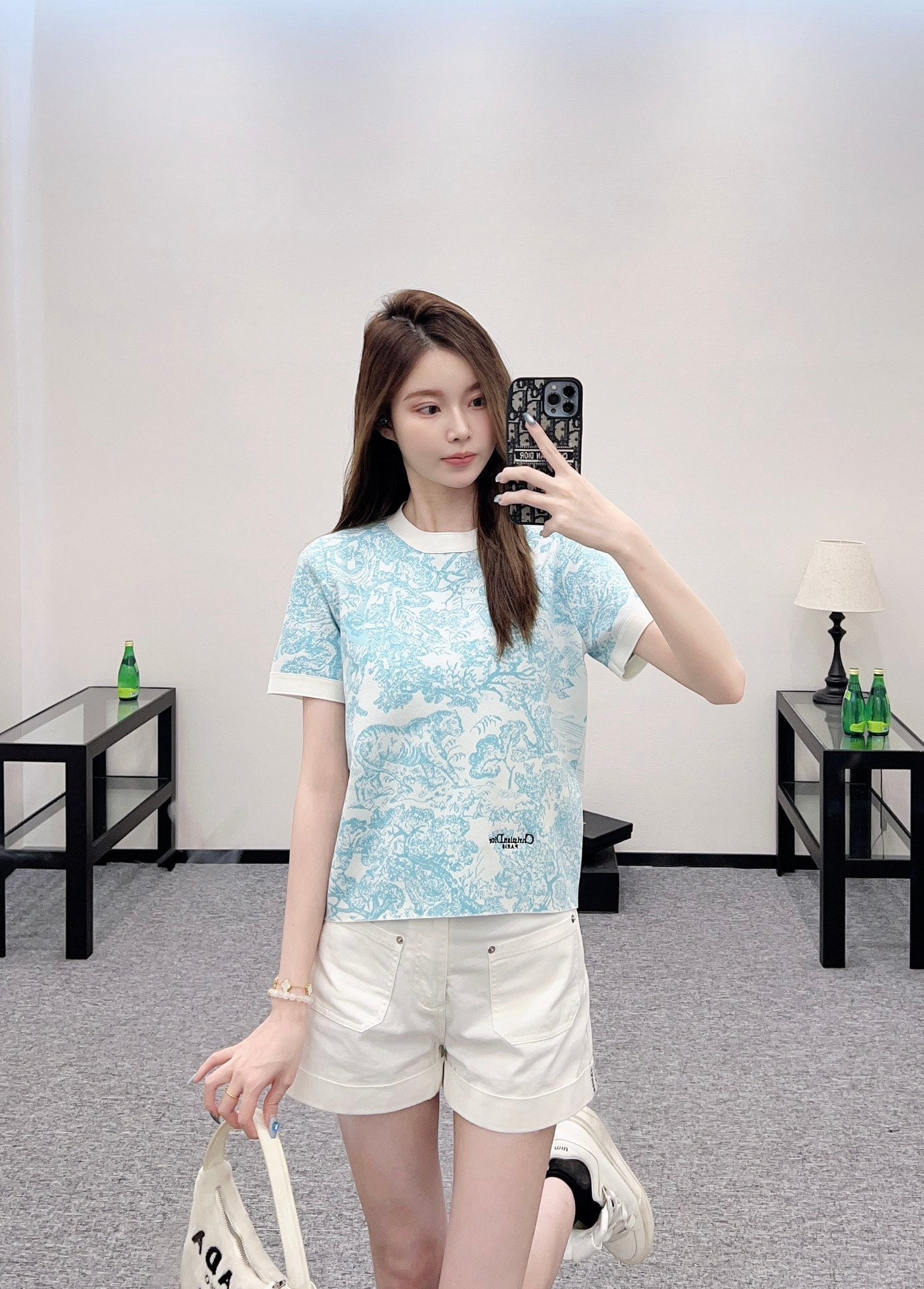 D 2025 new product Jacquard knitted short sleeves