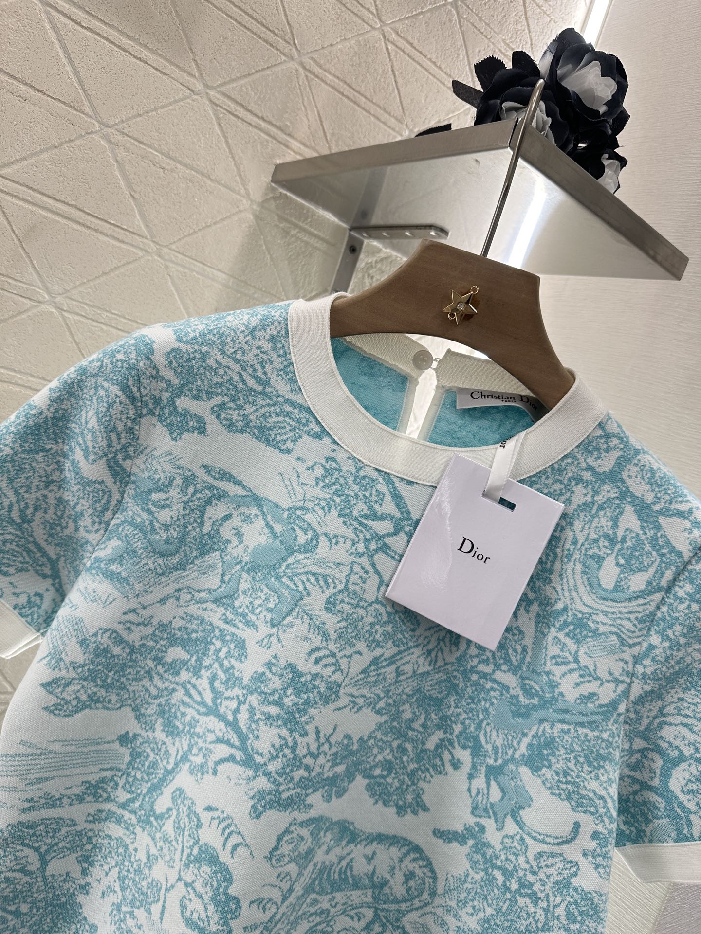 D 2025 new product Jacquard knitted short sleeves