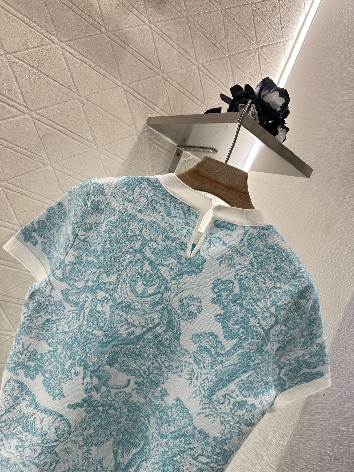 D 2025 new product Jacquard knitted short sleeves