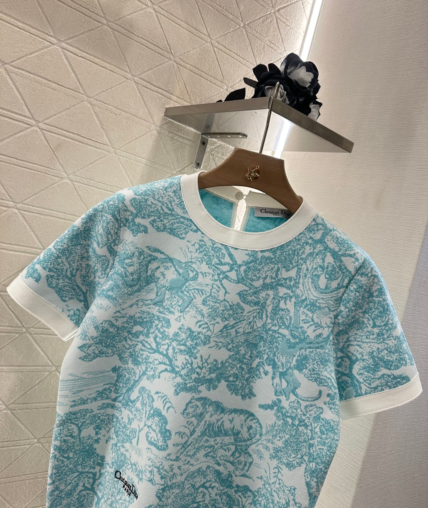 D 2025 new product Jacquard knitted short sleeves