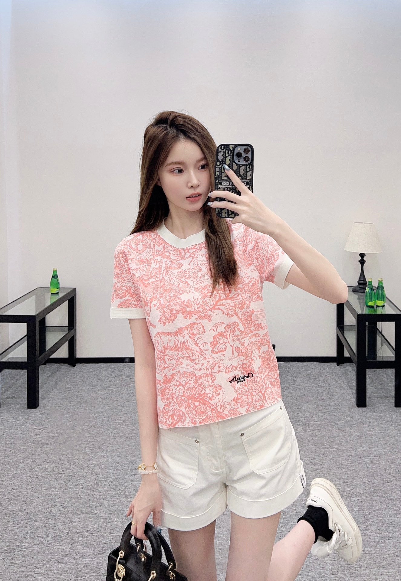 D 2025 new product Jacquard knitted short sleeves