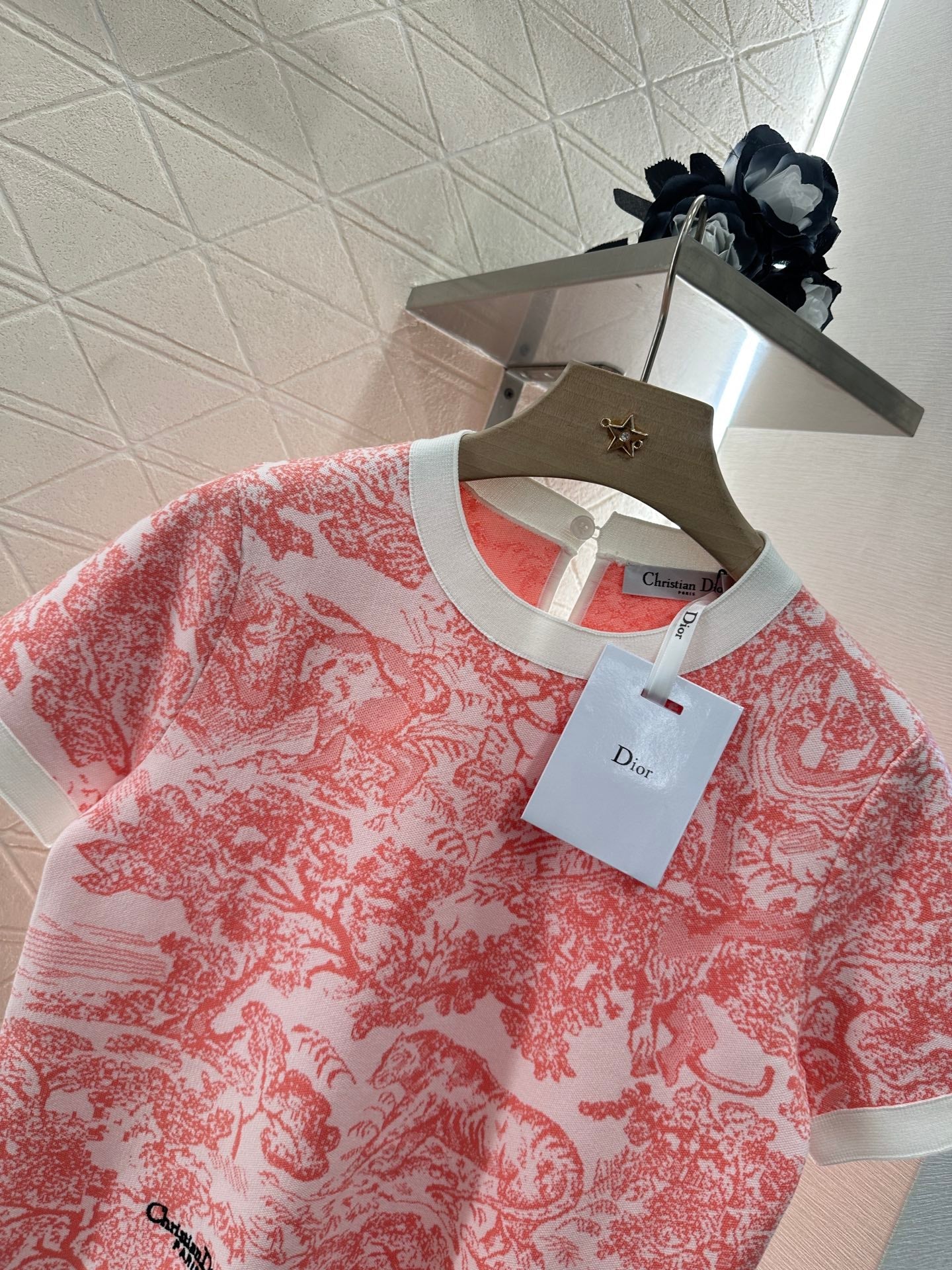 D 2025 new product Jacquard knitted short sleeves