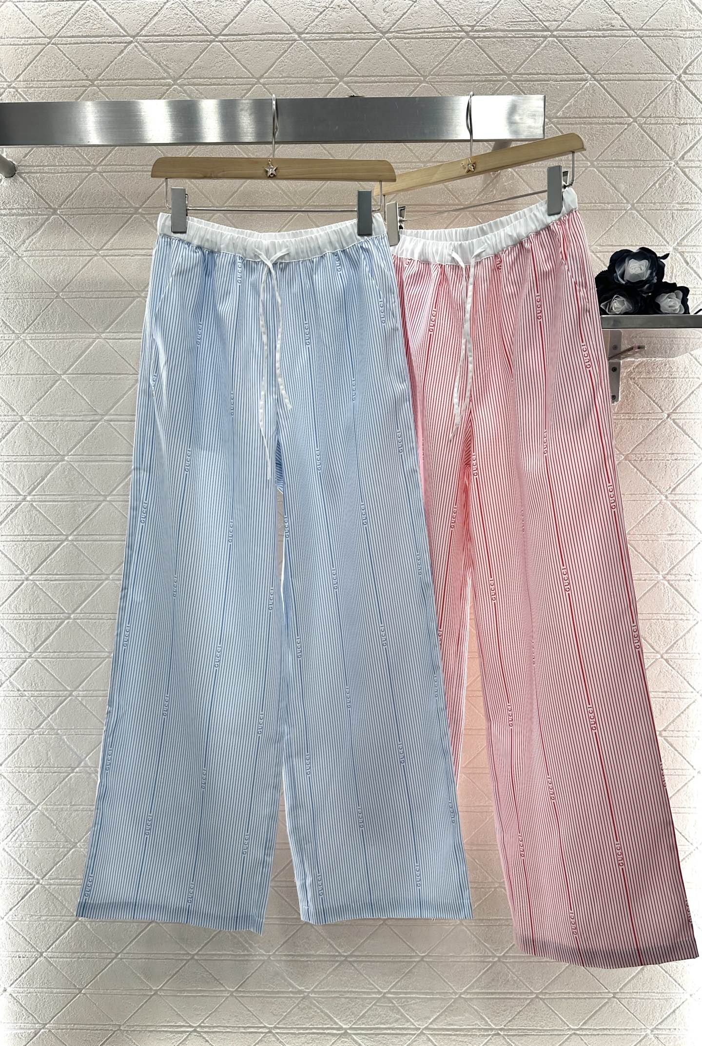 G 2025 new product Drawstring striped trousers