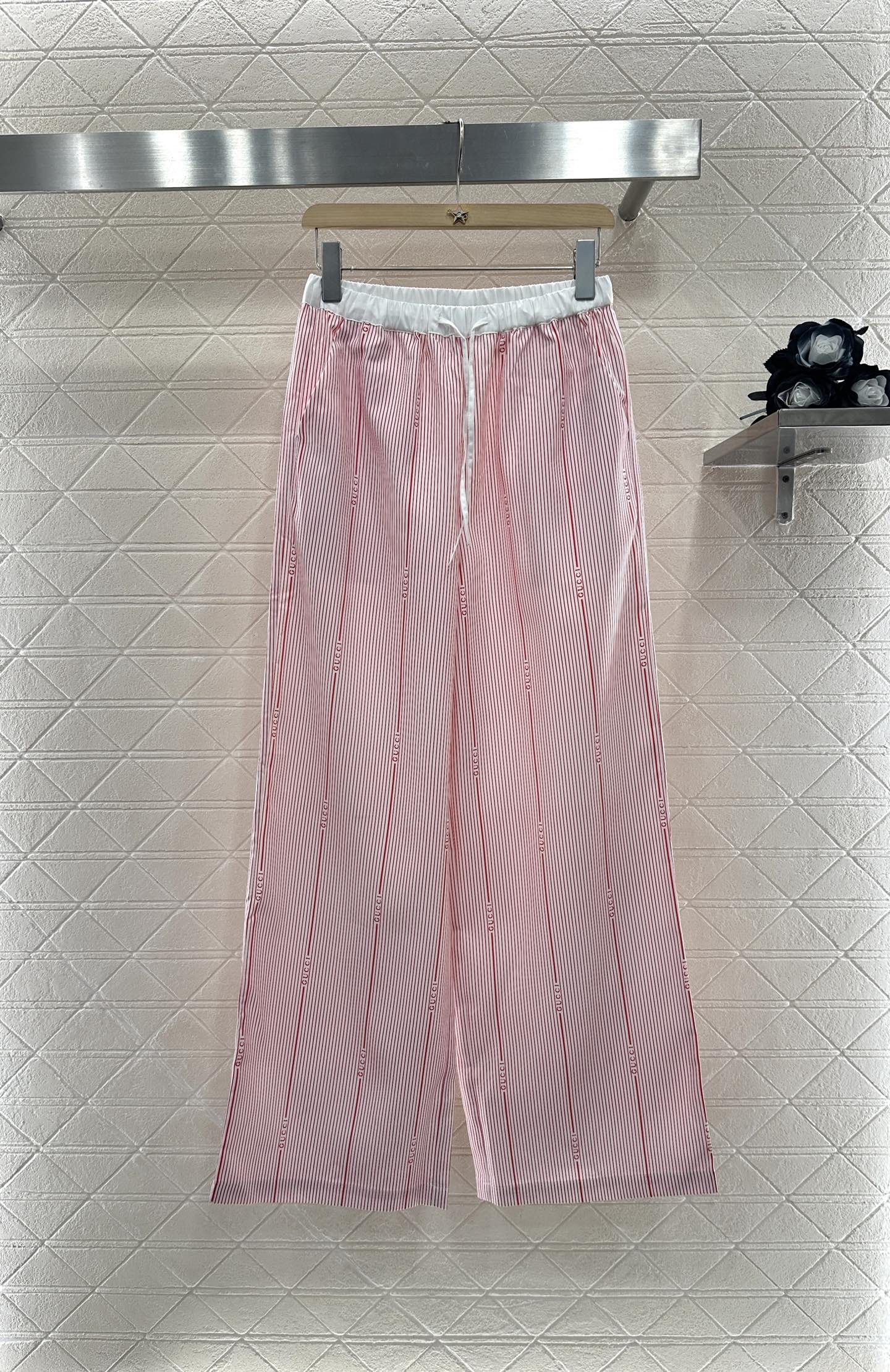 G 2025 new product Drawstring striped trousers