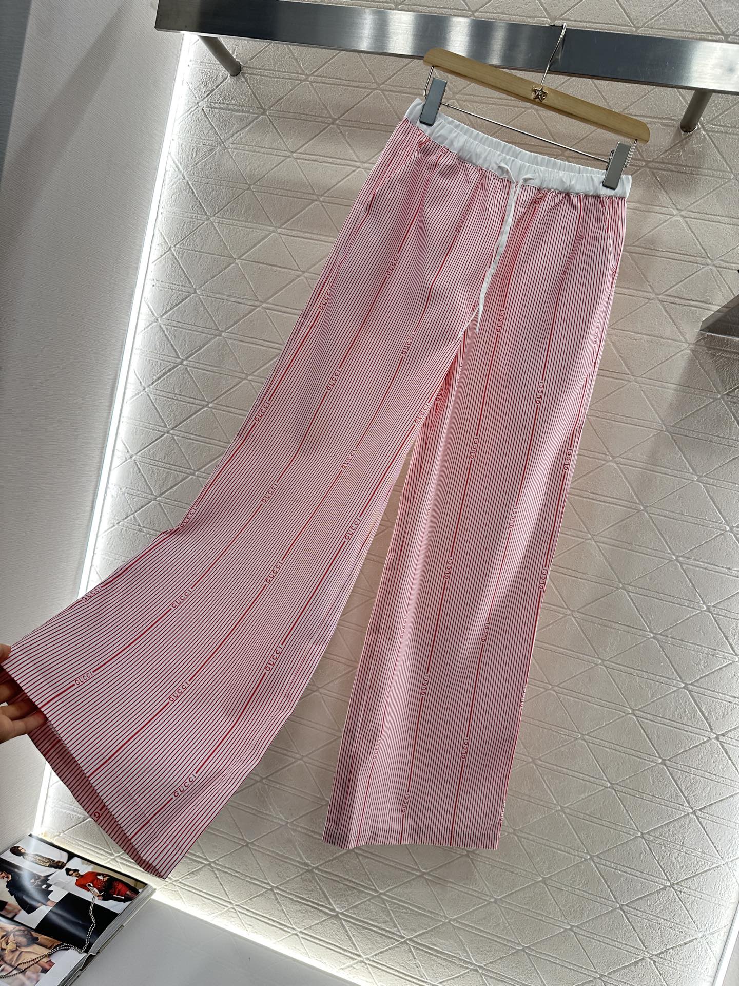 G 2025 new product Drawstring striped trousers