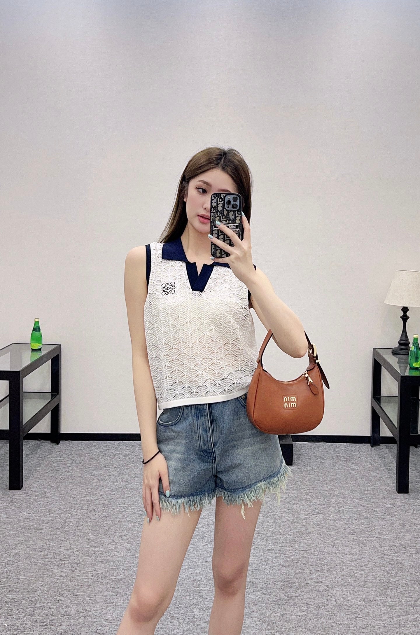 Lo 2025 new product Hollow knitted vest