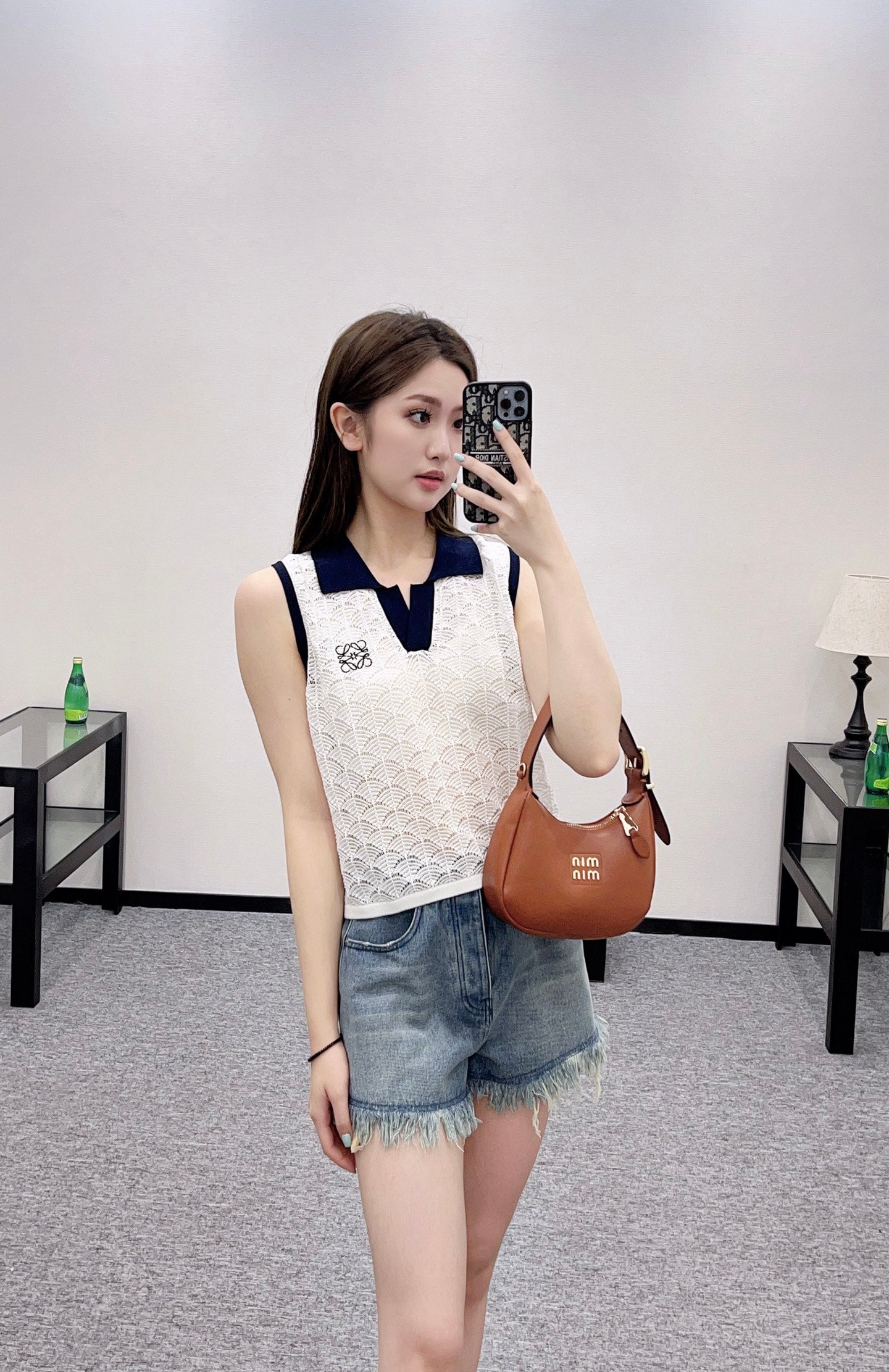 Lo 2025 new product Hollow knitted vest