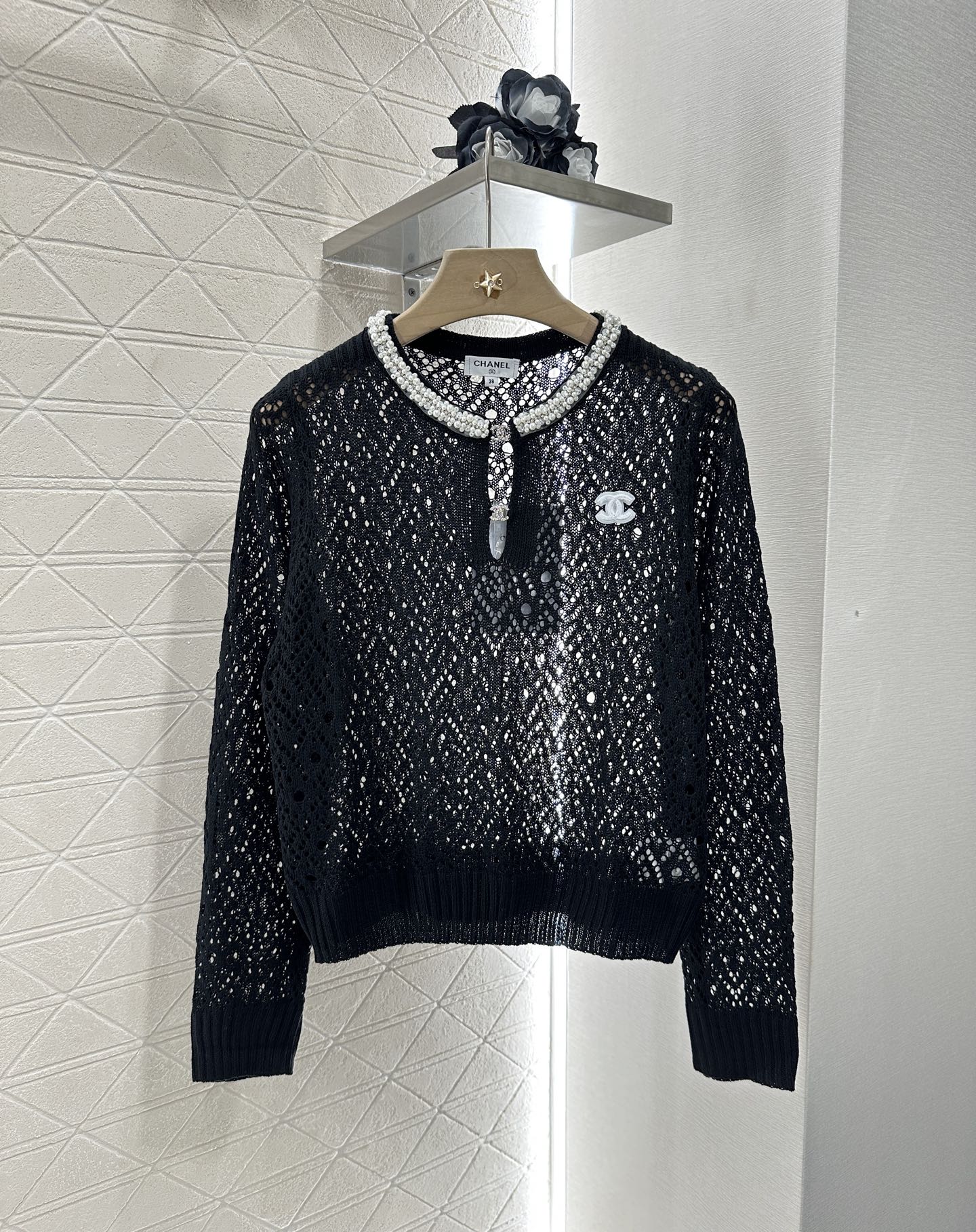C 2025 new product Pearl hollow long sleeves