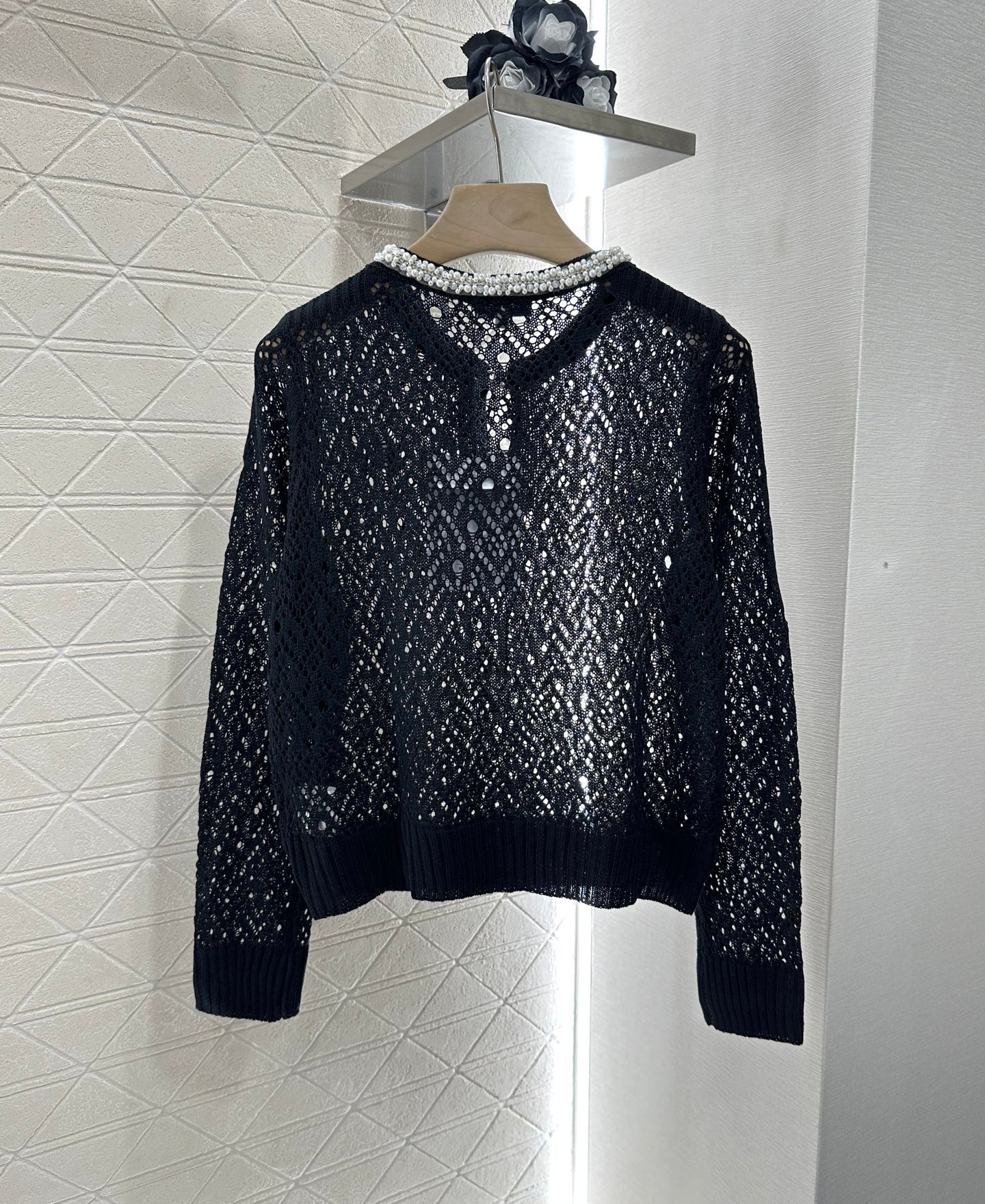 C 2025 new product Pearl hollow long sleeves