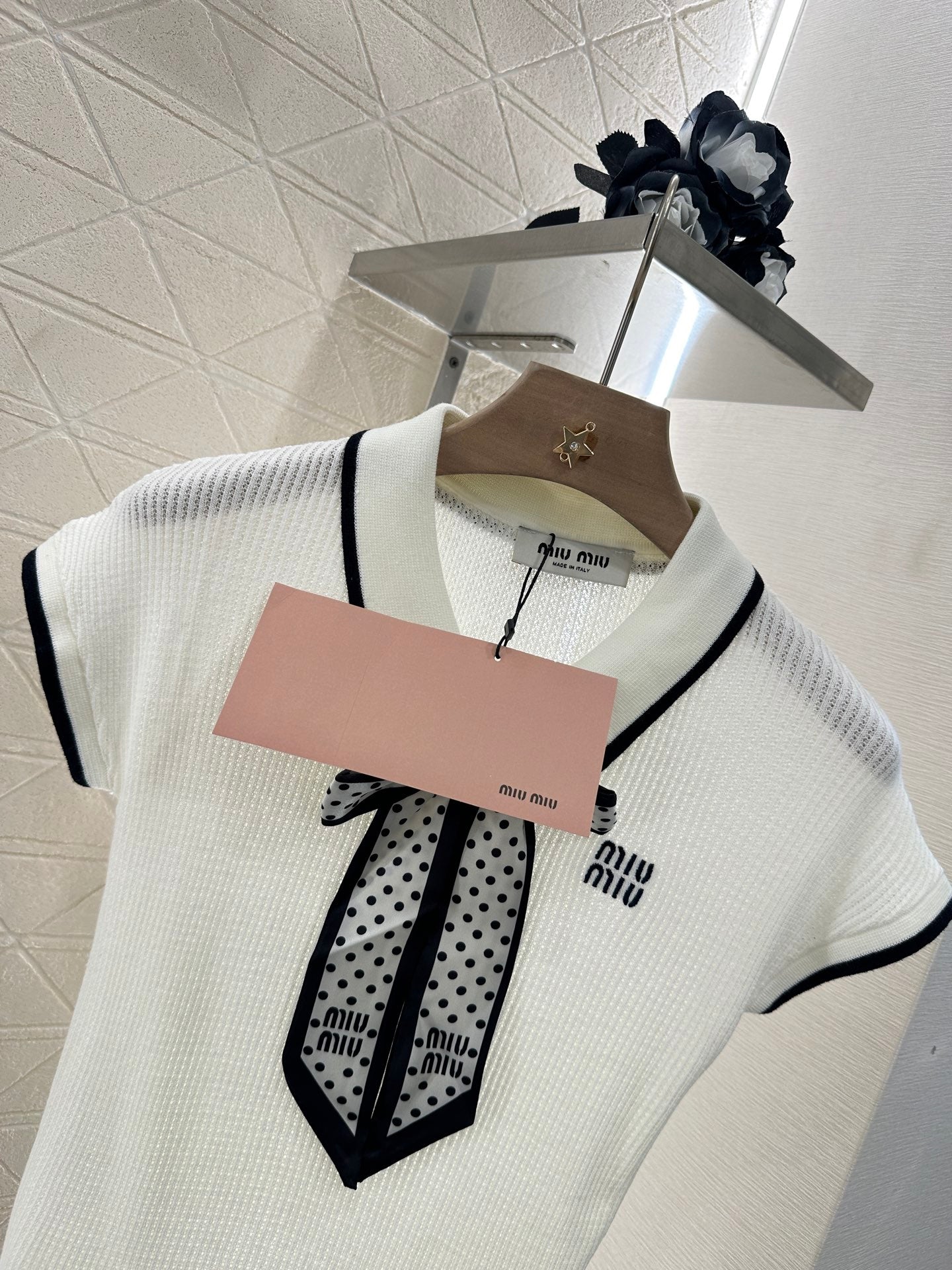 M 2025 new product Bow knitted short sleeves