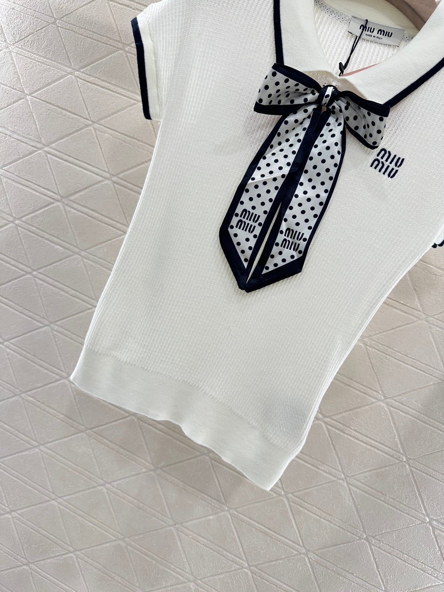 M 2025 new product Bow knitted short sleeves