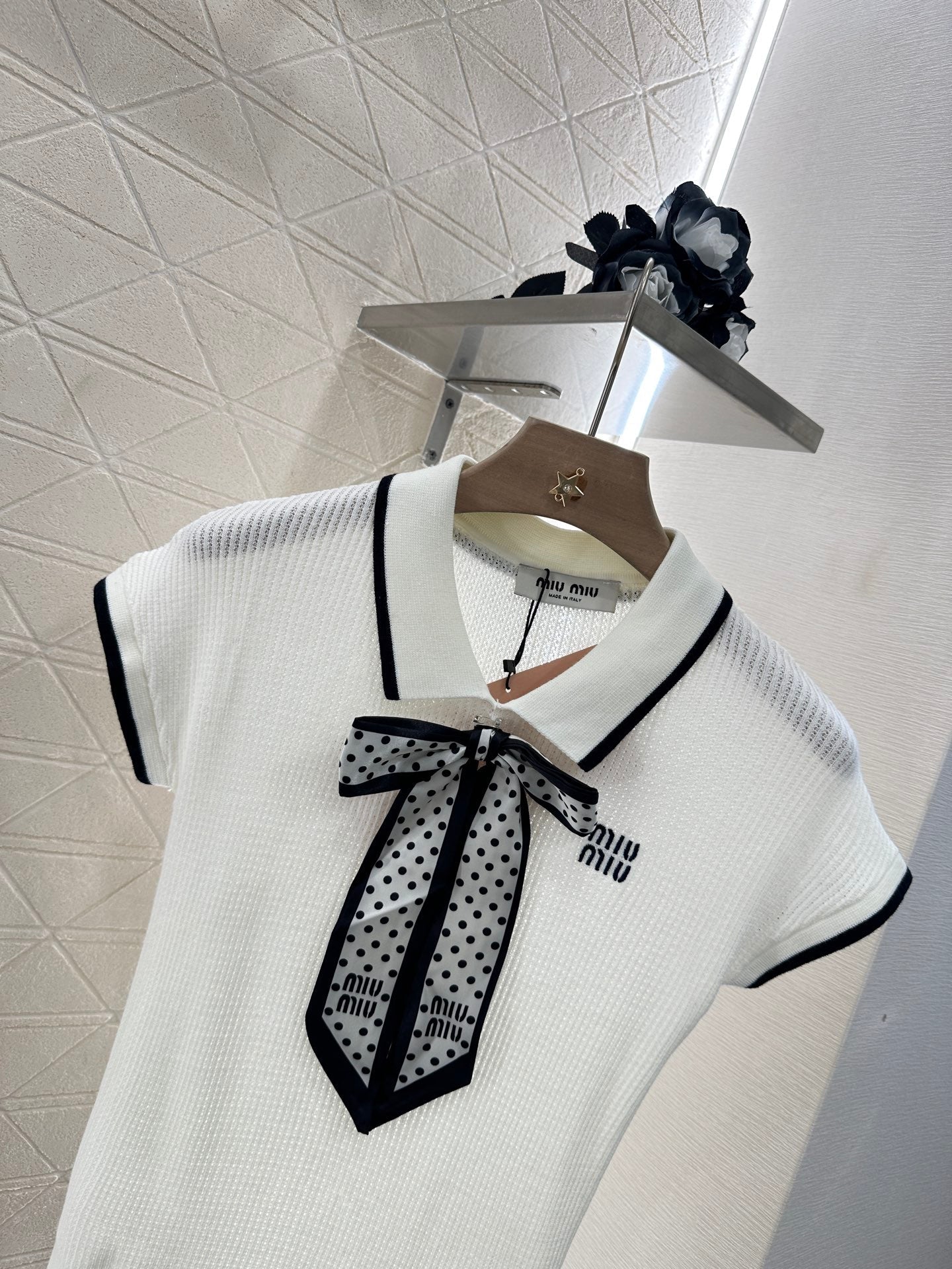 M 2025 new product Bow knitted short sleeves