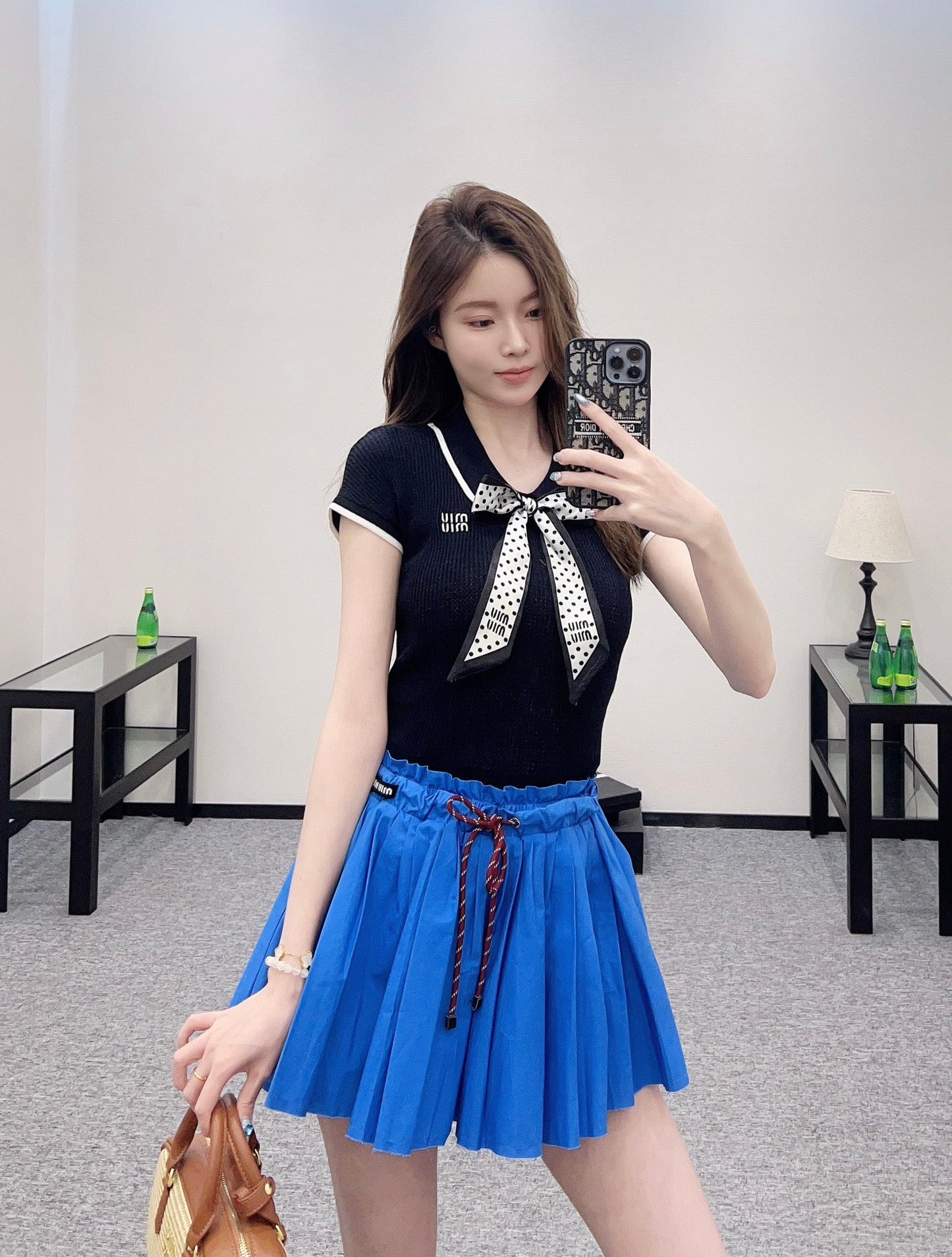 M 2025 new product Bow knitted short sleeves