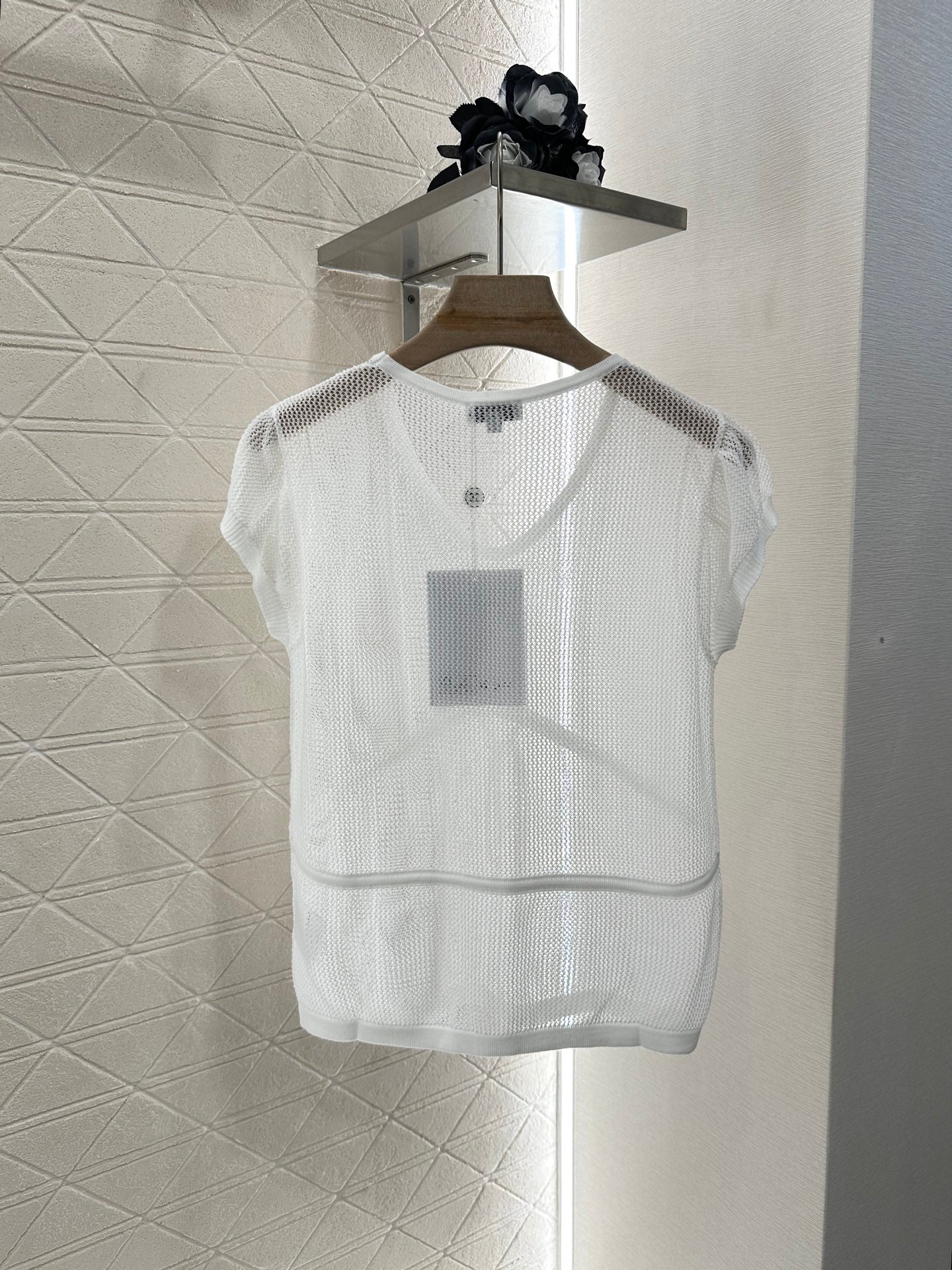 C 2025 new product Hollow knitted short sleeves