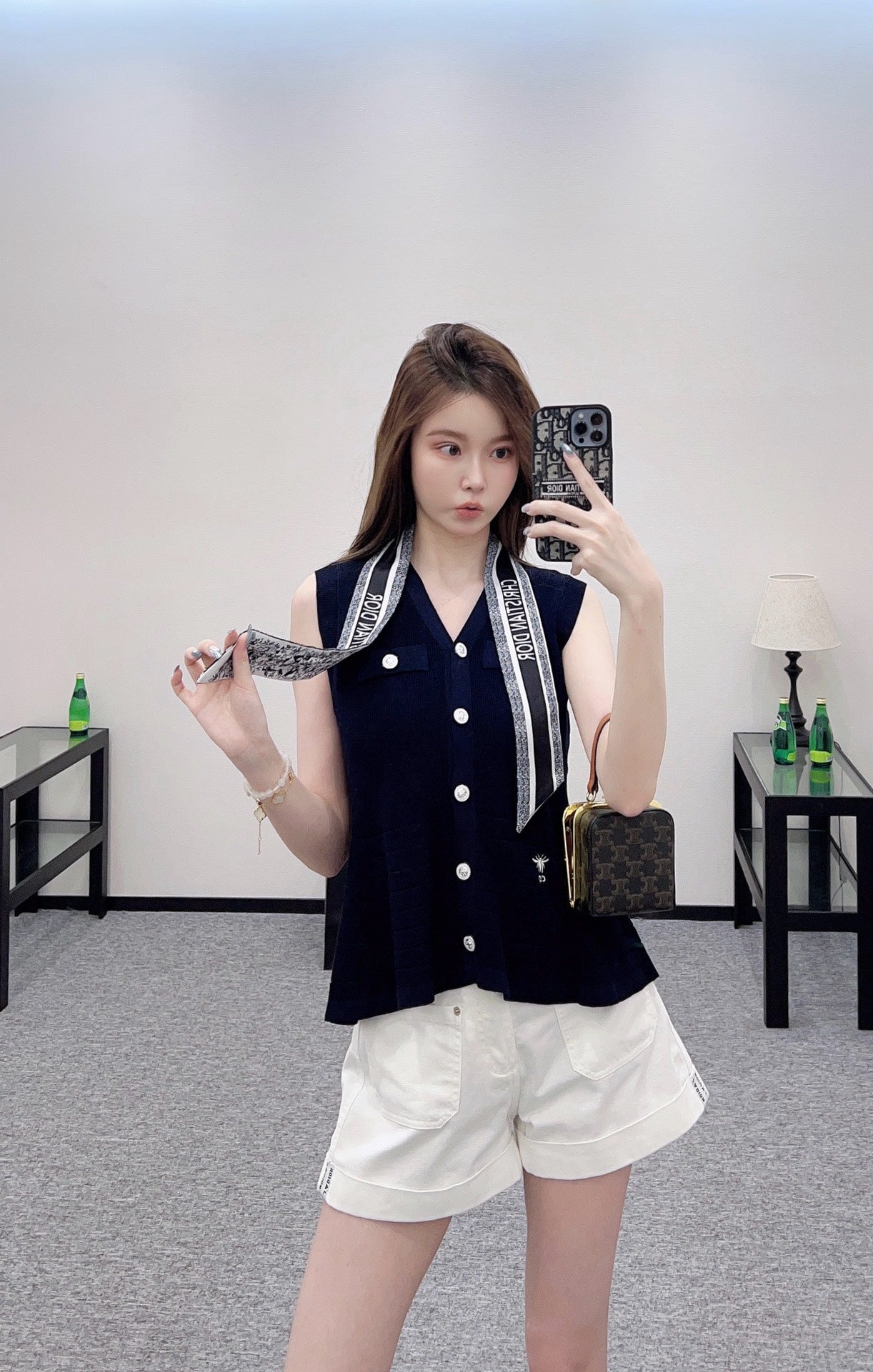 D 2025 new product Silk scarf knitted vest
