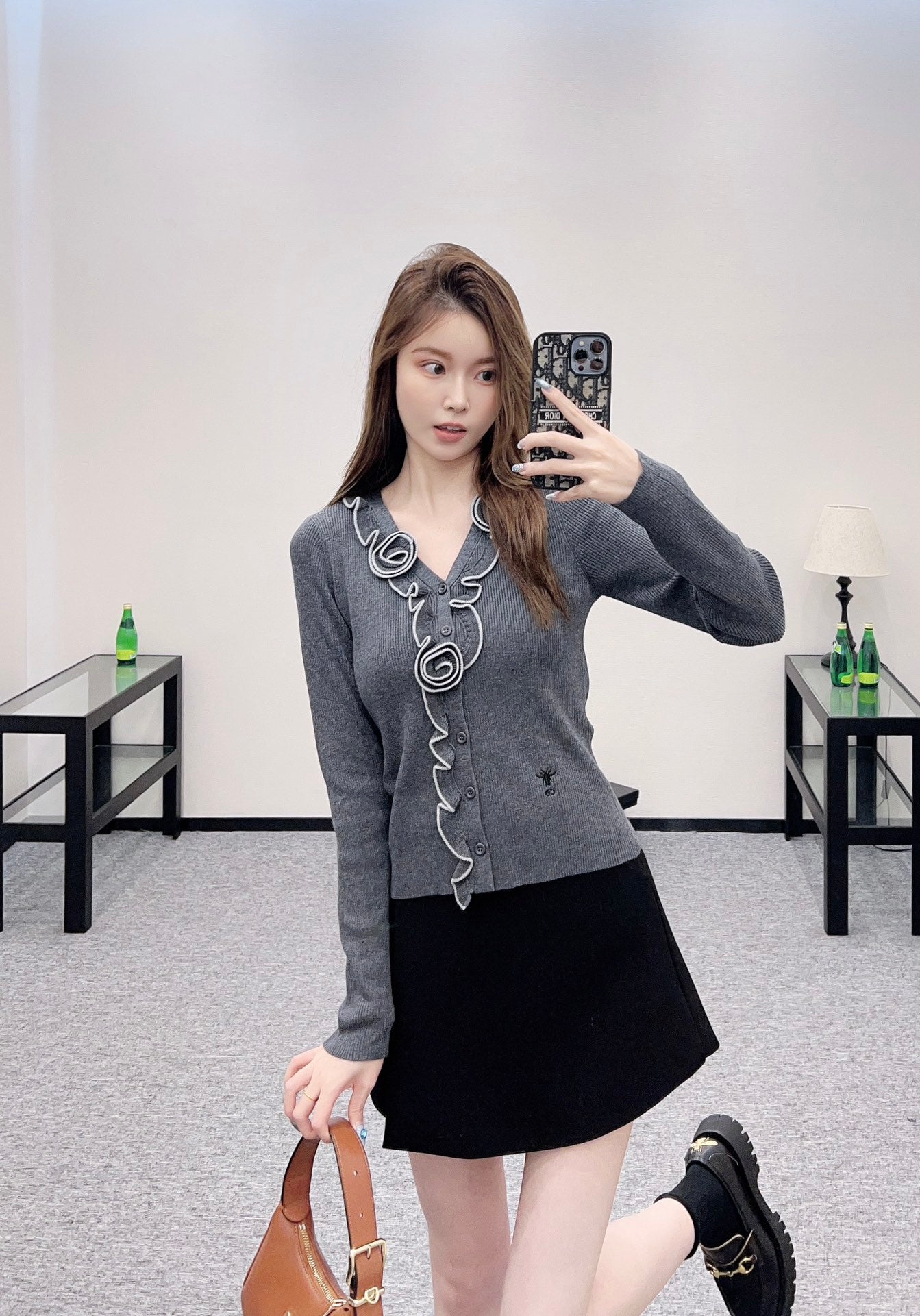D 2025 new product Flower knitted cardigan
