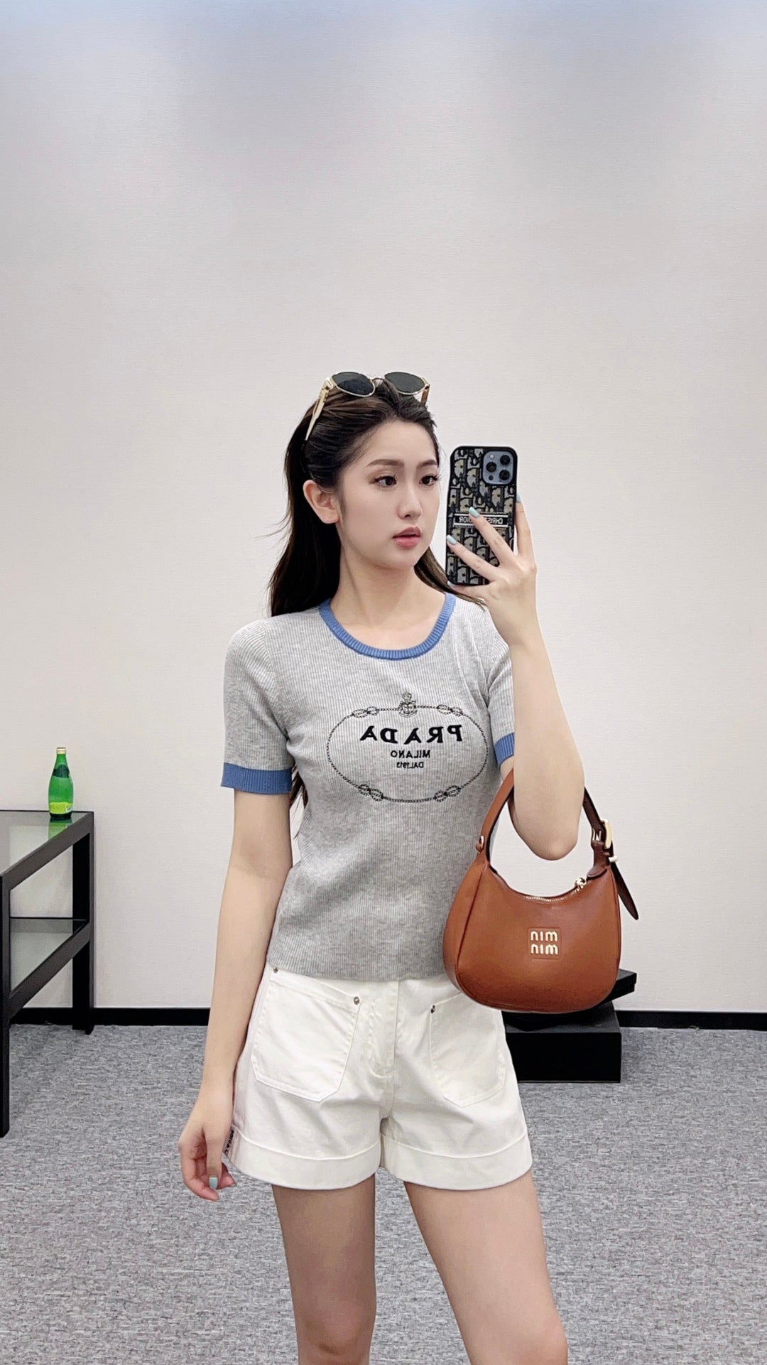 P 2025 new product Embroidered knitted short sleeves