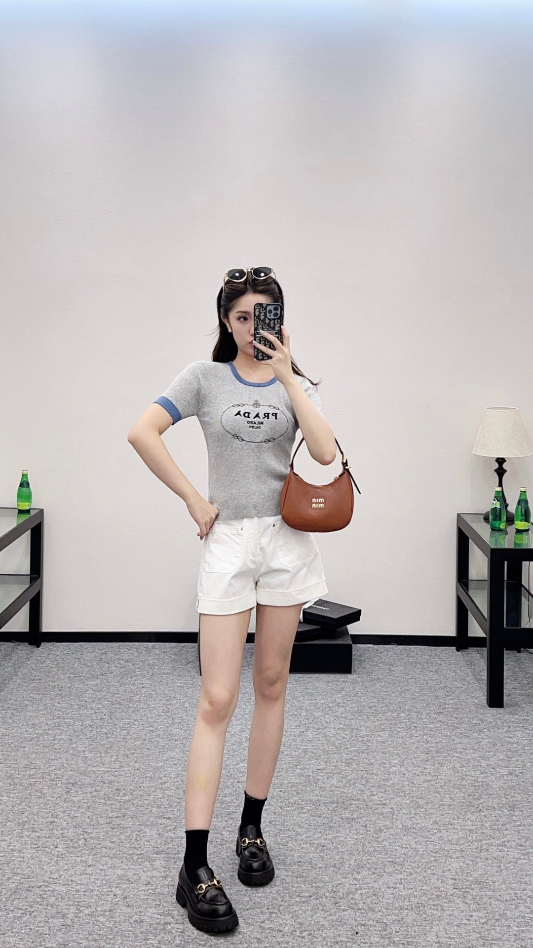 P 2025 new product Embroidered knitted short sleeves
