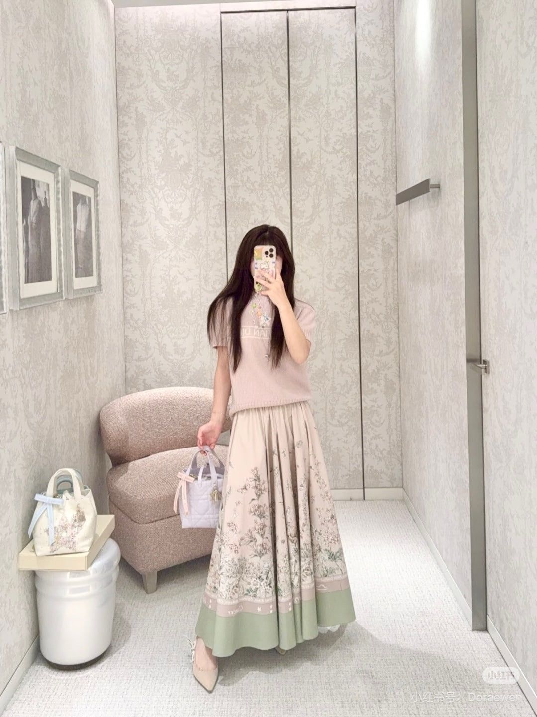 D 25ss printed skirt