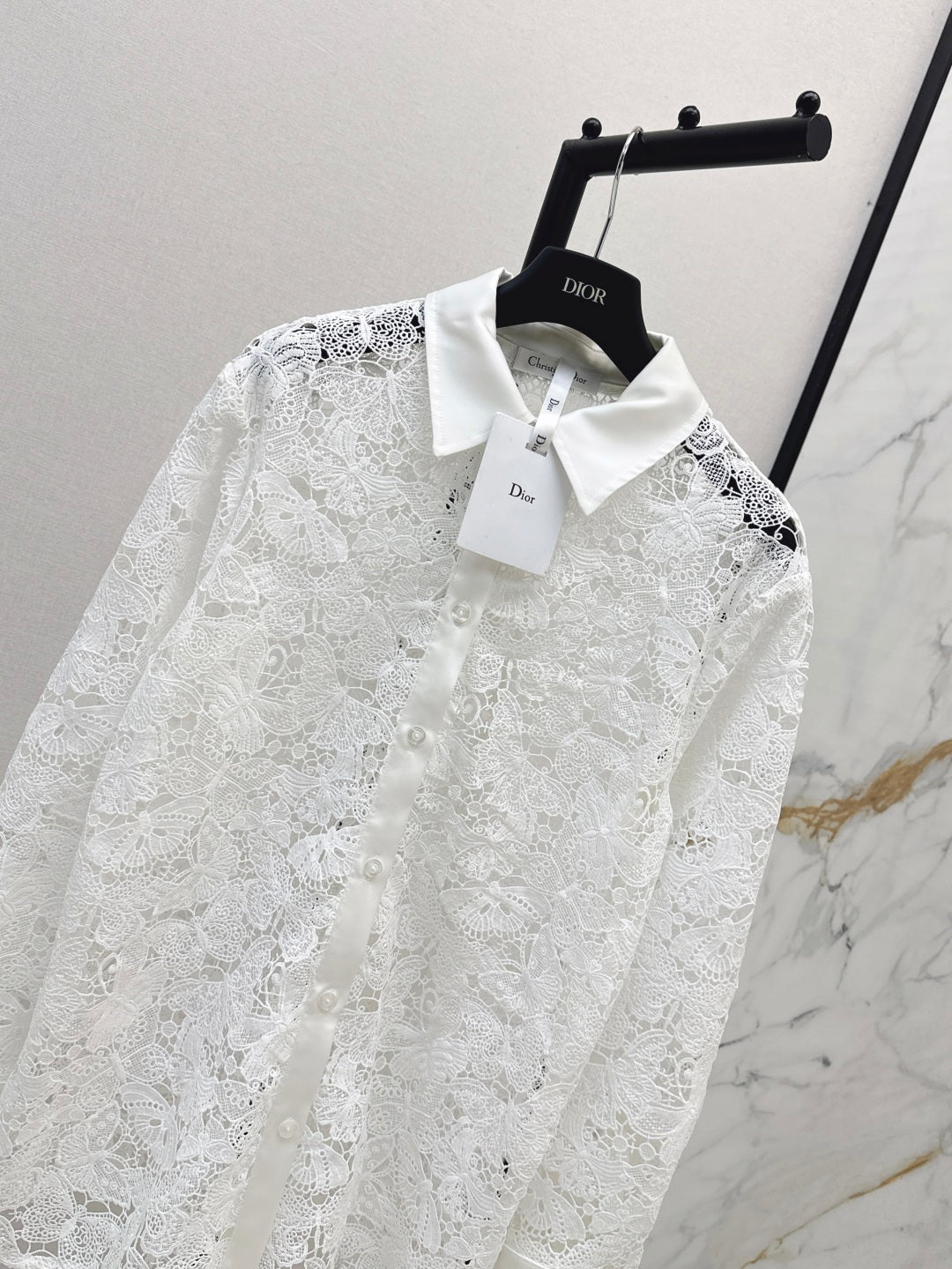 D 25fw lace shirt